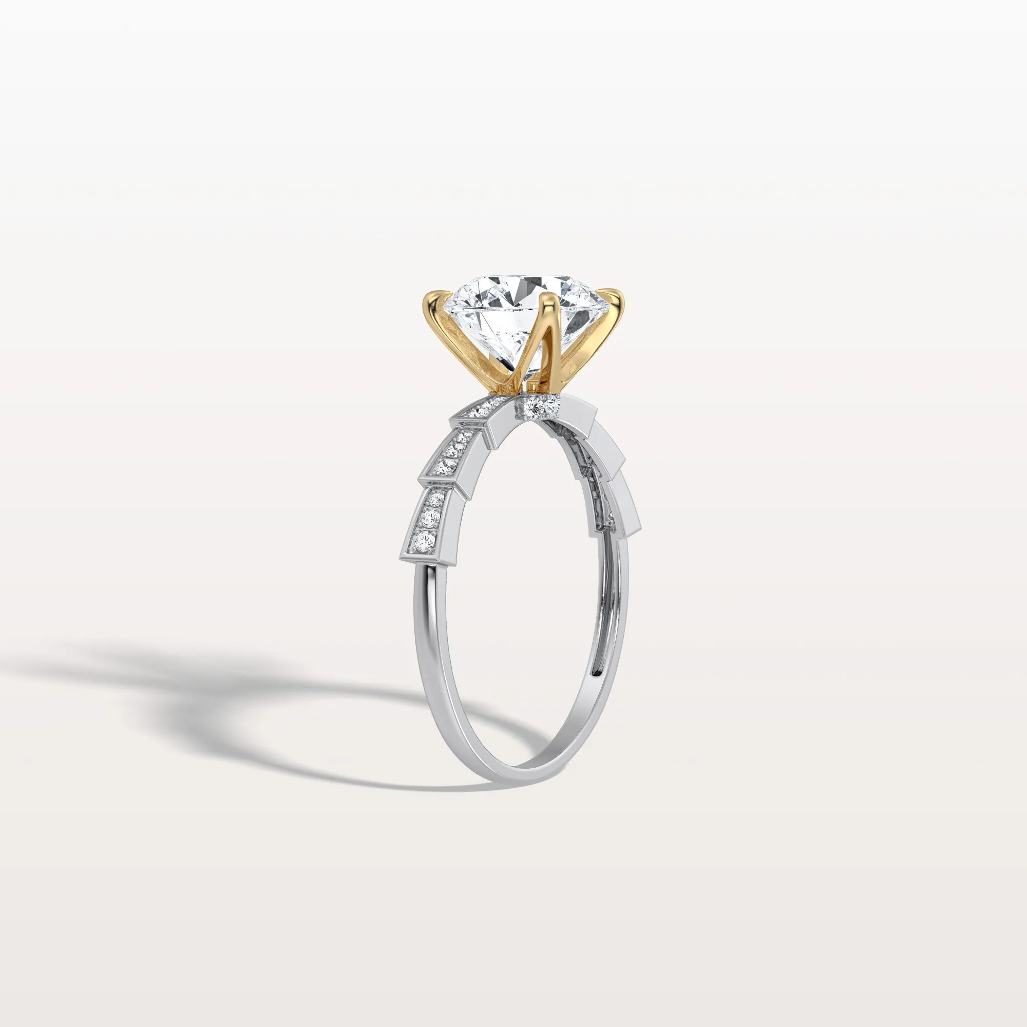 Mira丨2CT Round Solitaire Lab-grown Diamond Channel Set Engagement Ring - Image 34