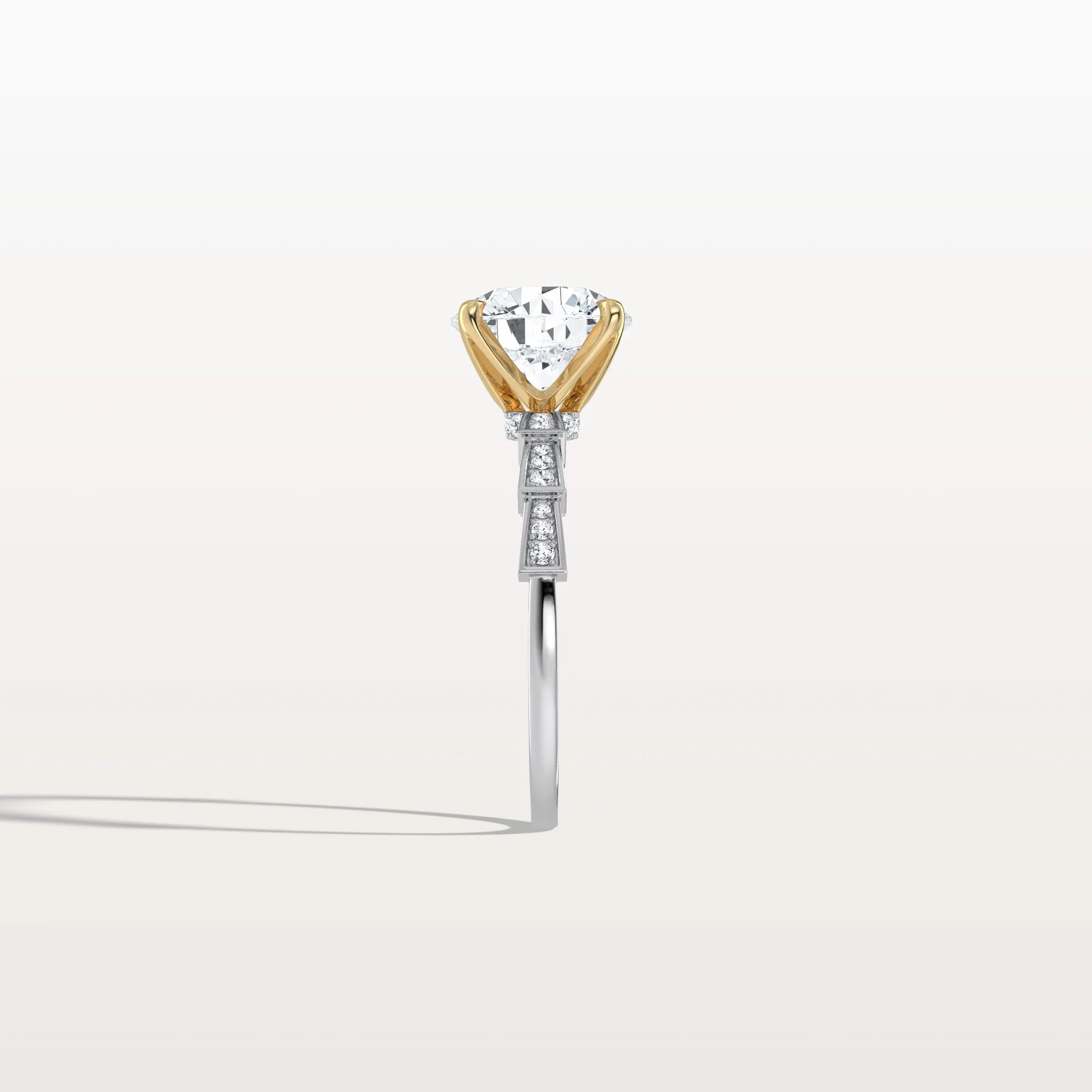 Mira丨2CT Round Solitaire Lab-grown Diamond Channel Set Engagement Ring - Image 35