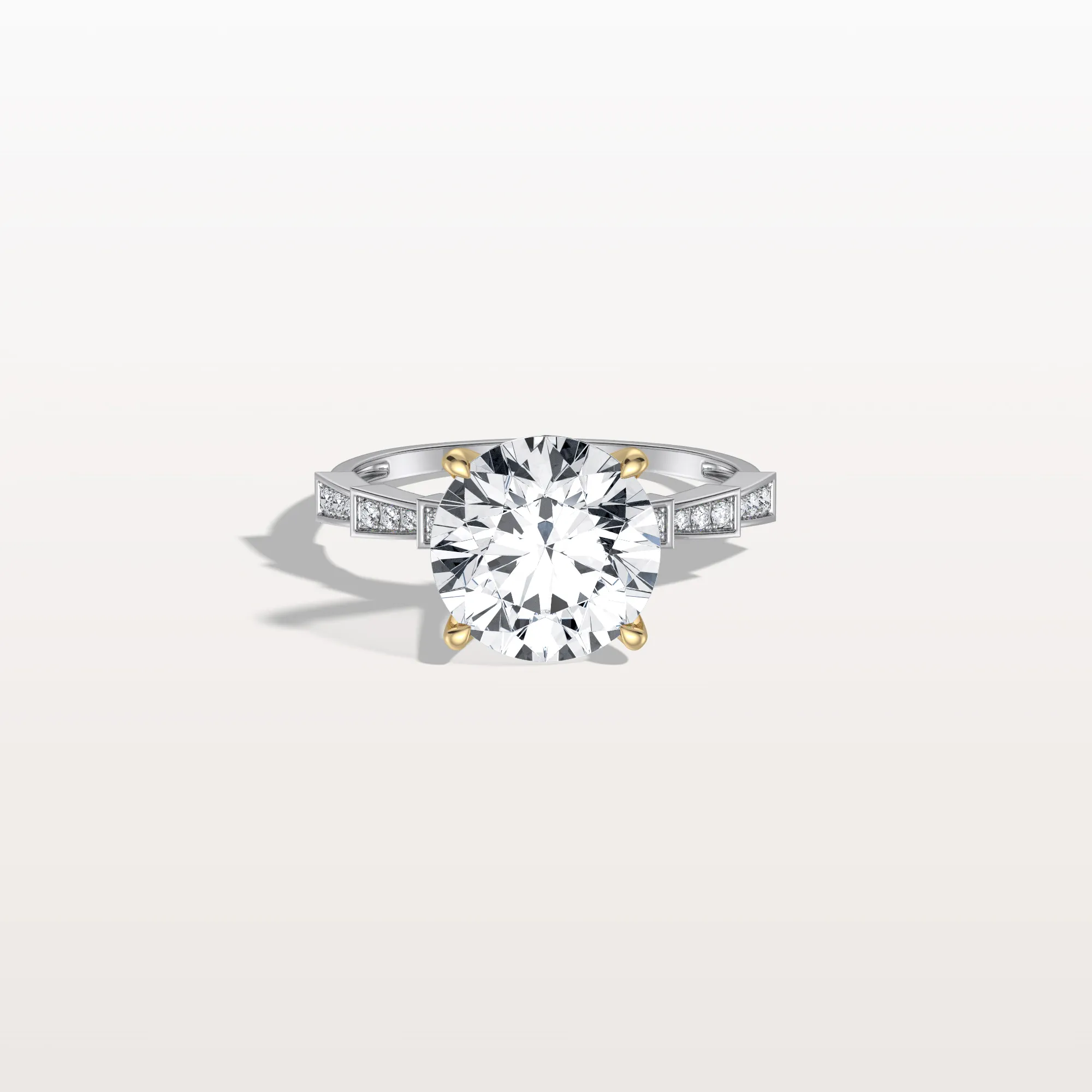 Mira丨3CT Round Solitaire Lab-grown Diamond Channel Set Engagement Ring - Image 30