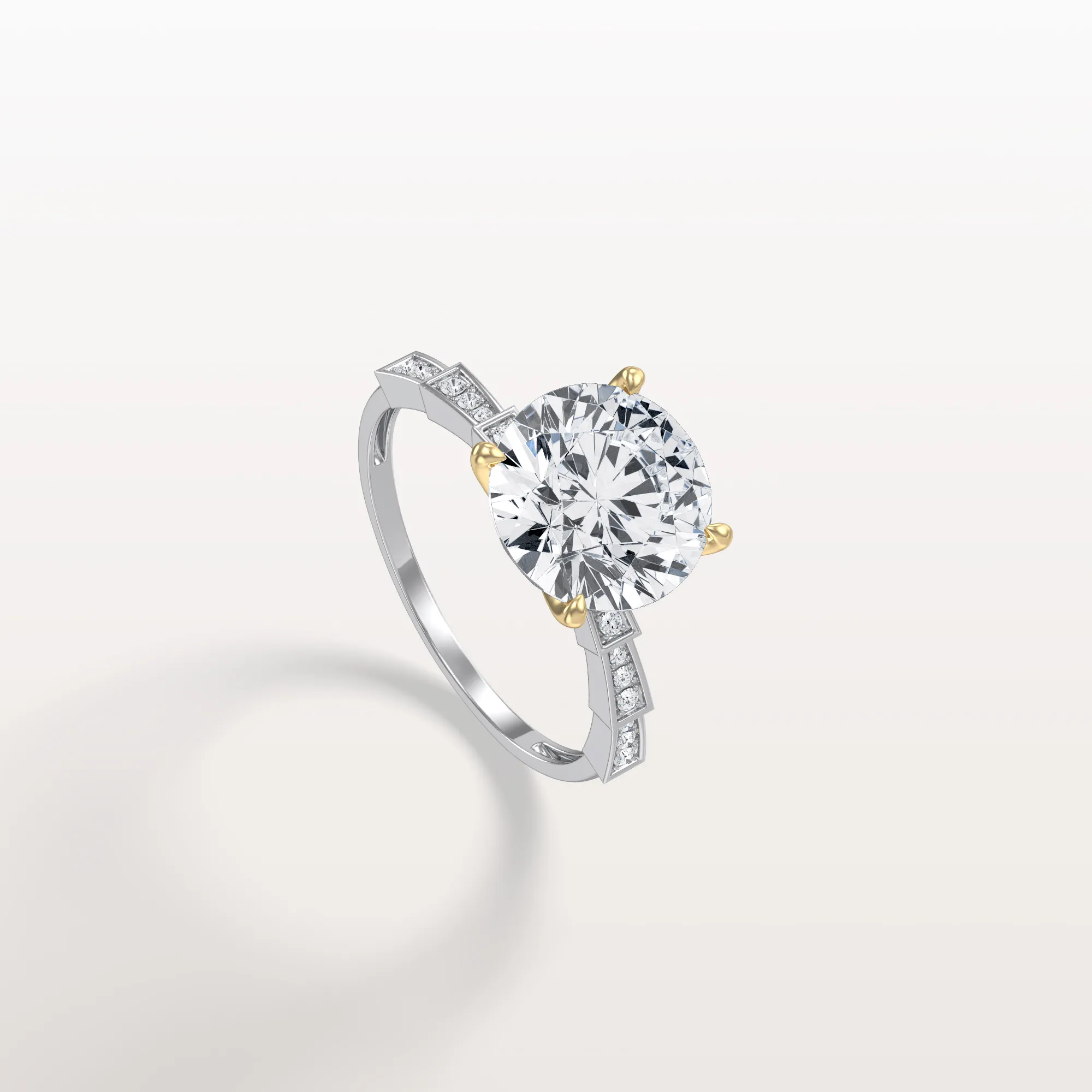 Mira丨3CT Round Solitaire Lab-grown Diamond Channel Set Engagement Ring - Image 33