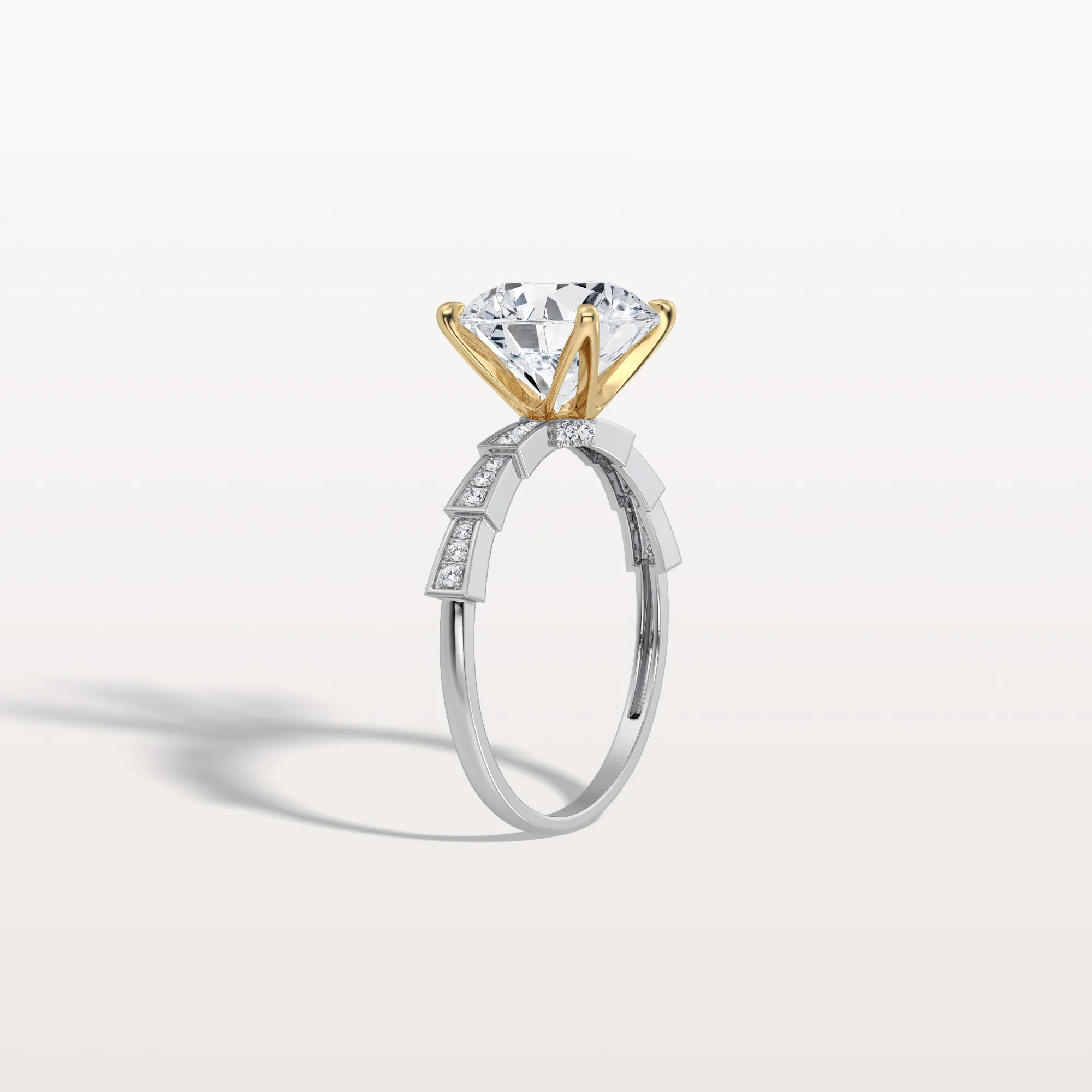 Mira丨3CT Round Solitaire Lab-grown Diamond Channel Set Engagement Ring - Image 35