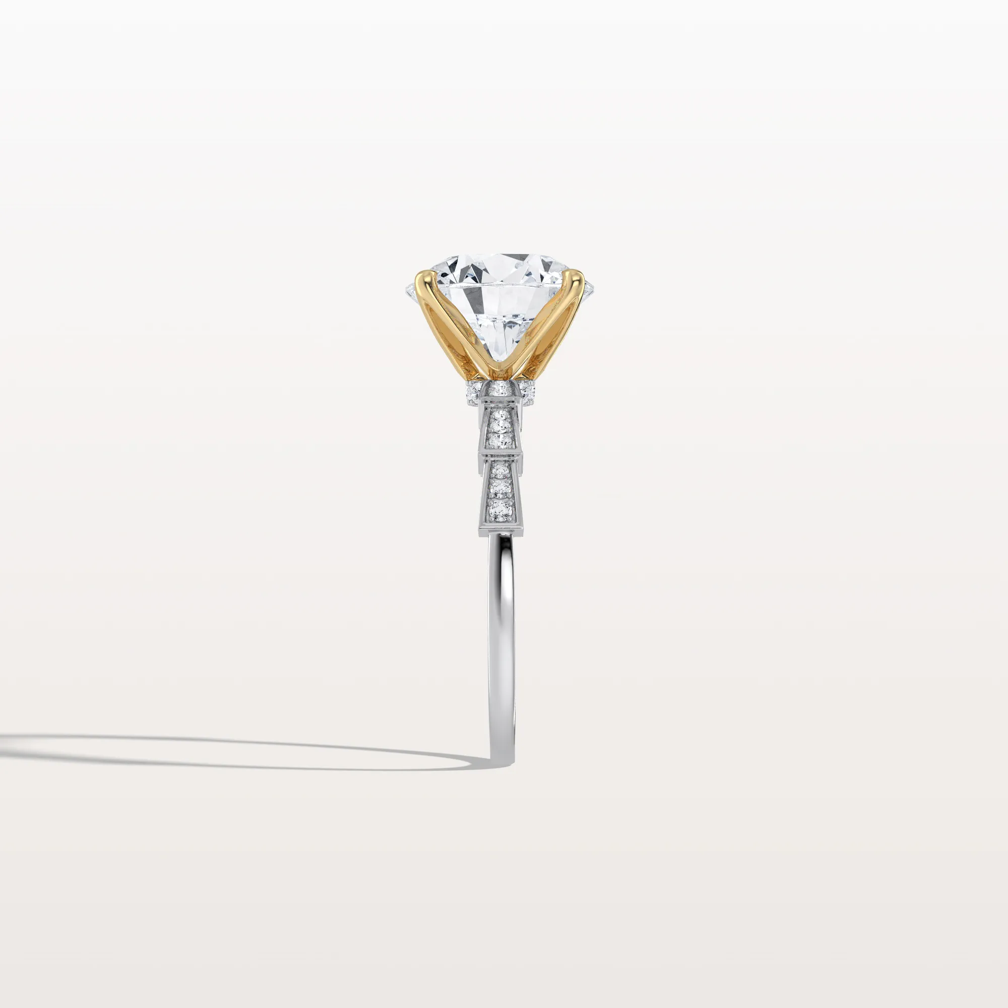 Mira丨3CT Round Solitaire Lab-grown Diamond Channel Set Engagement Ring - Image 36