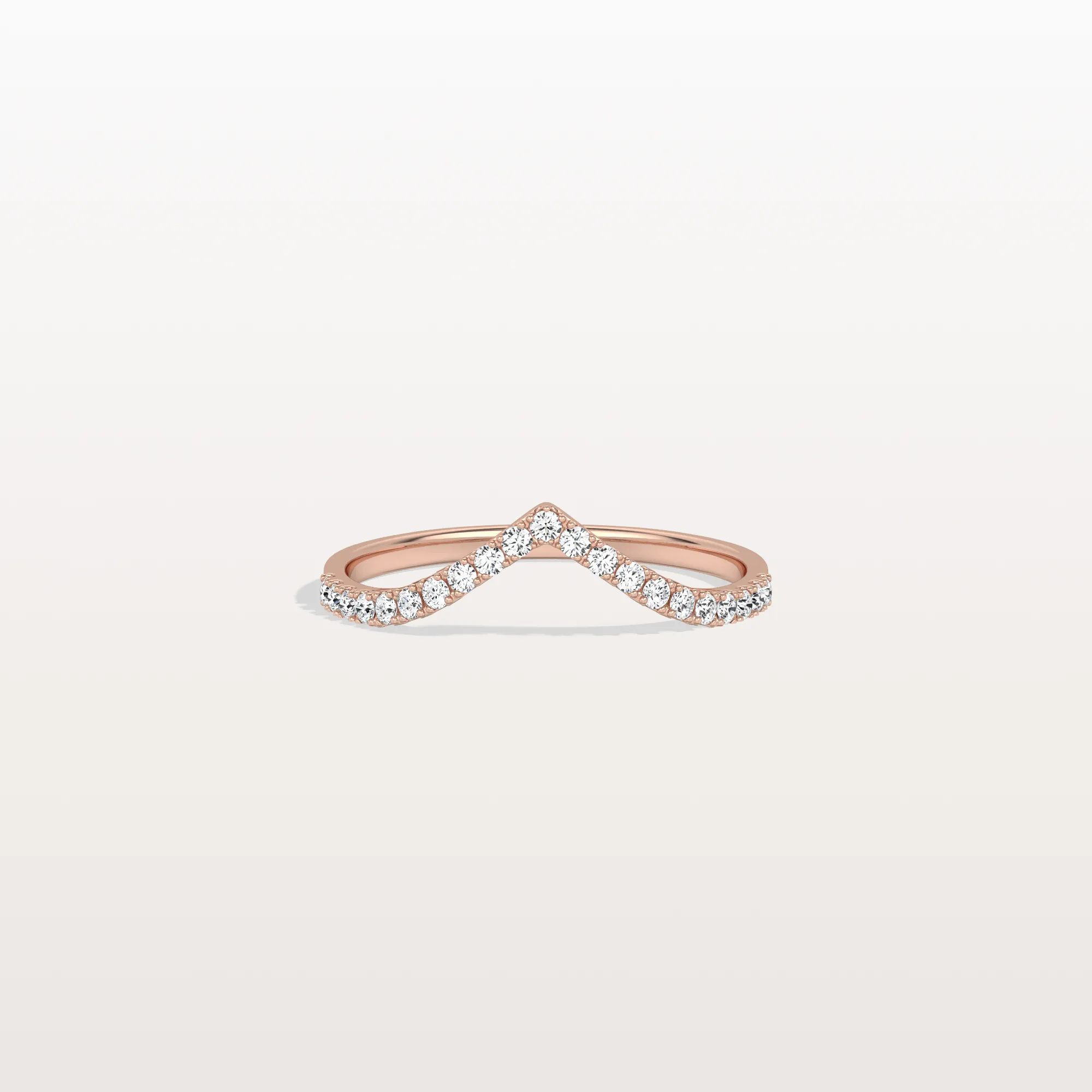 Lab Diamonds V-Shaped Wedding Band in 14K Gold/Platinum - Image 16