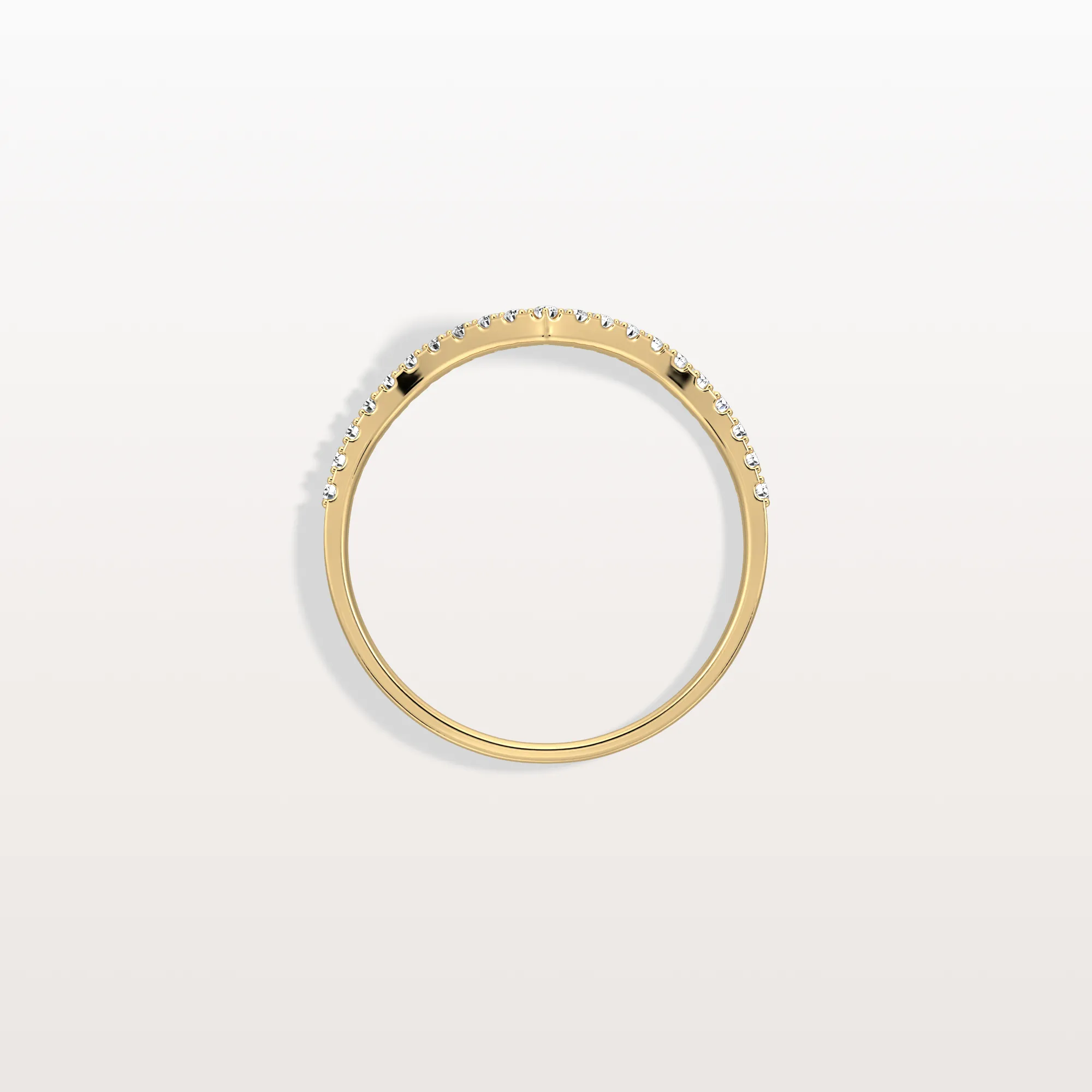 Lab Diamonds V-Shaped Wedding Band in 14K Gold/Platinum - Image 5