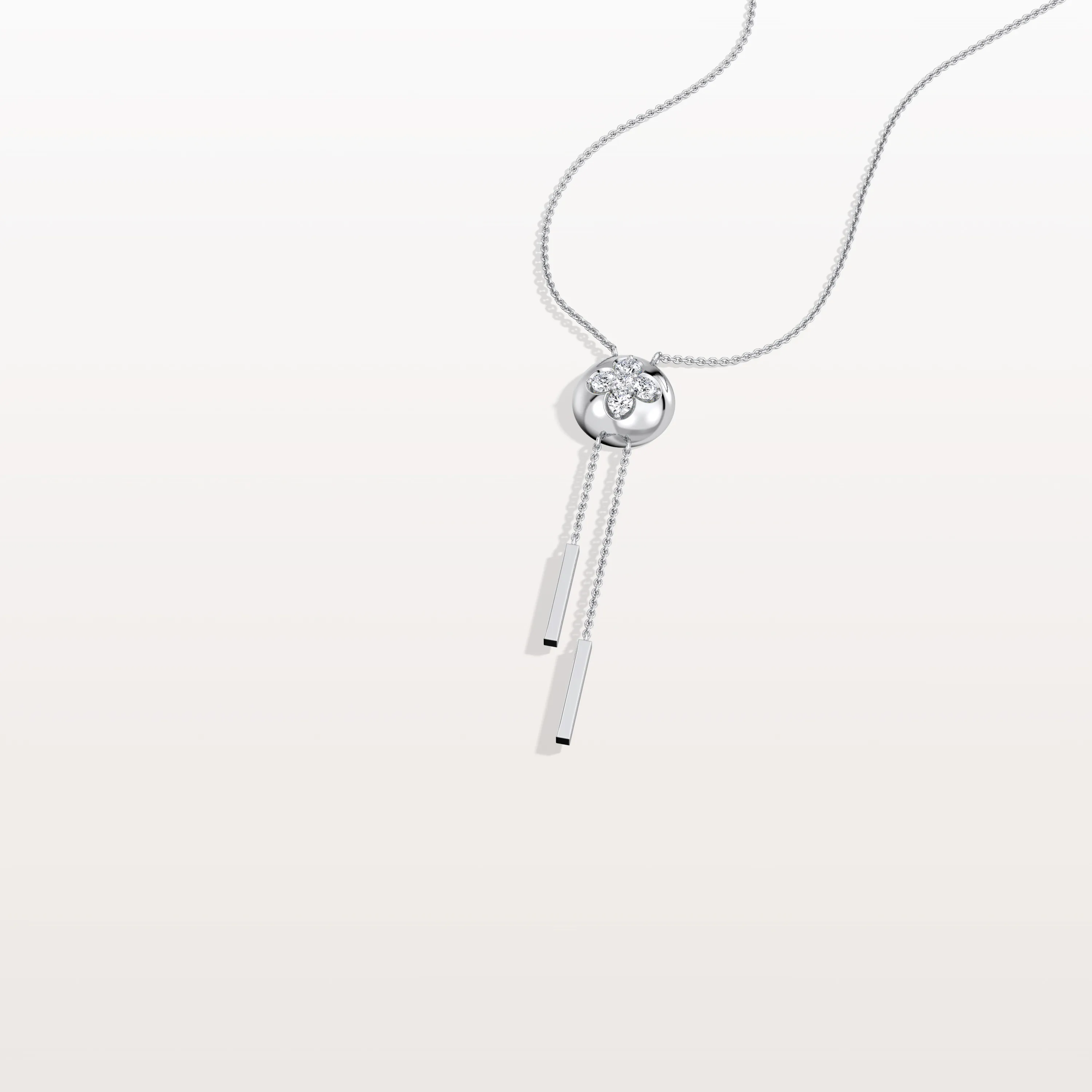 Lab Grown Diamond Ball Pendant Y Necklace In 14K Solid Gold/Platinum - Image 27