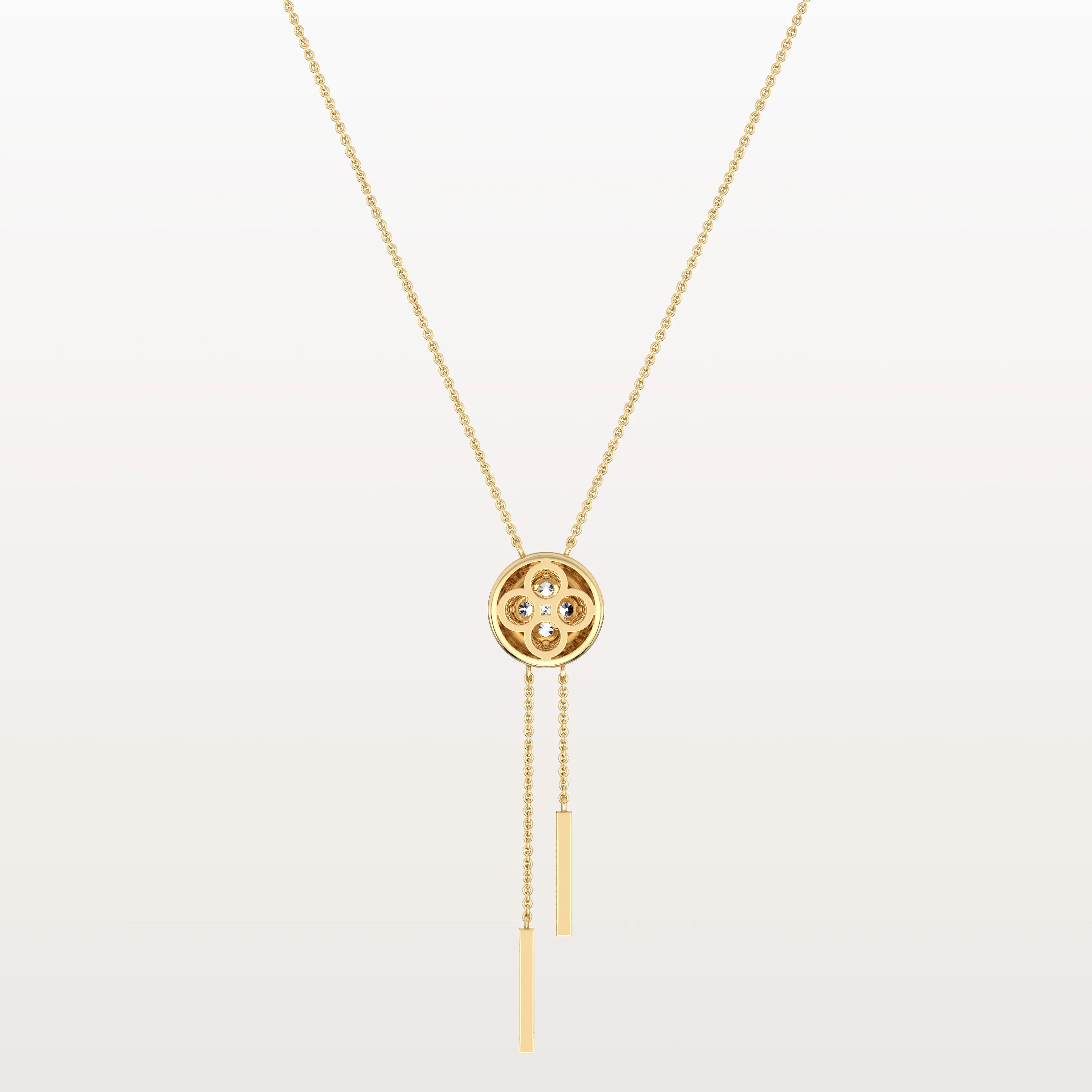 Lab Grown Diamond Ball Pendant Y Necklace In 14K Solid Gold/Platinum - Image 4