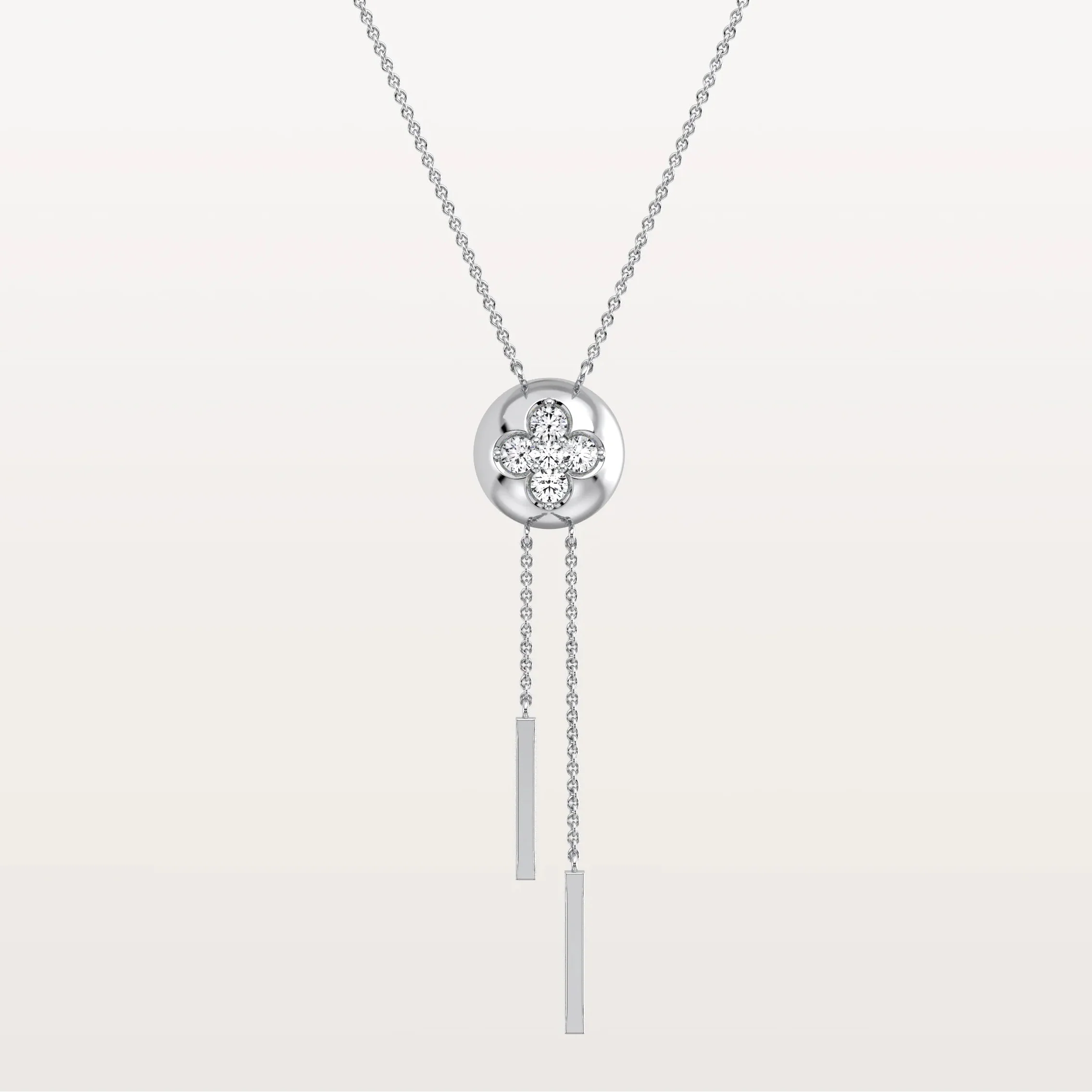 Lab Grown Diamond Ball Pendant Y Necklace In 14K Solid Gold/Platinum - Image 9