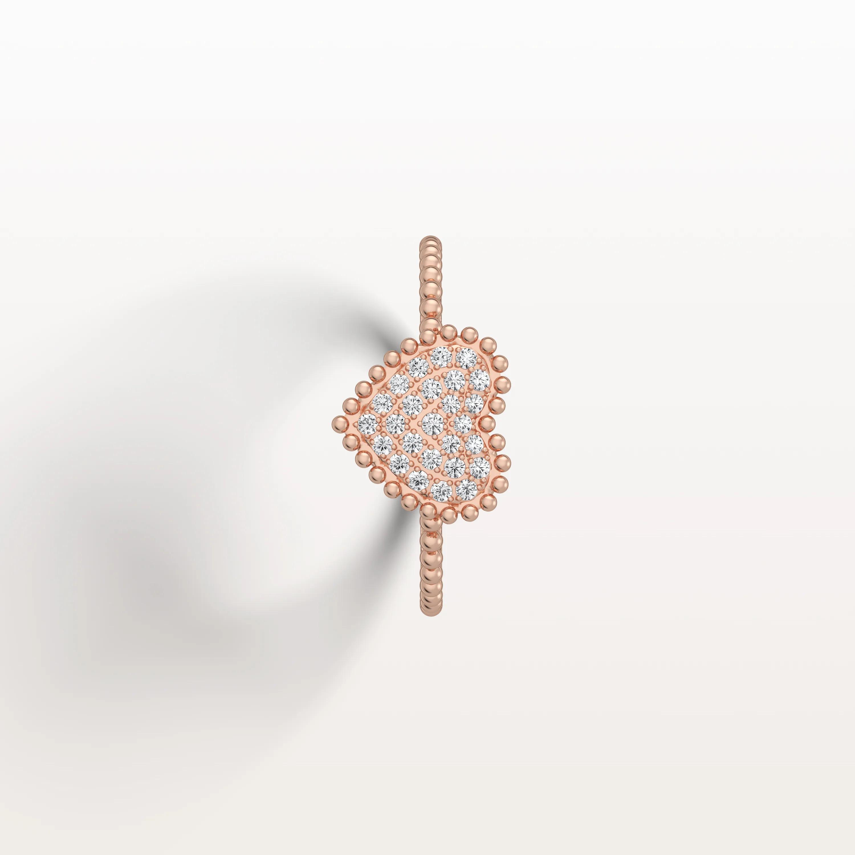 Lab Grown Diamond Beaded Heart Ring in 14K White Gold - Image 19