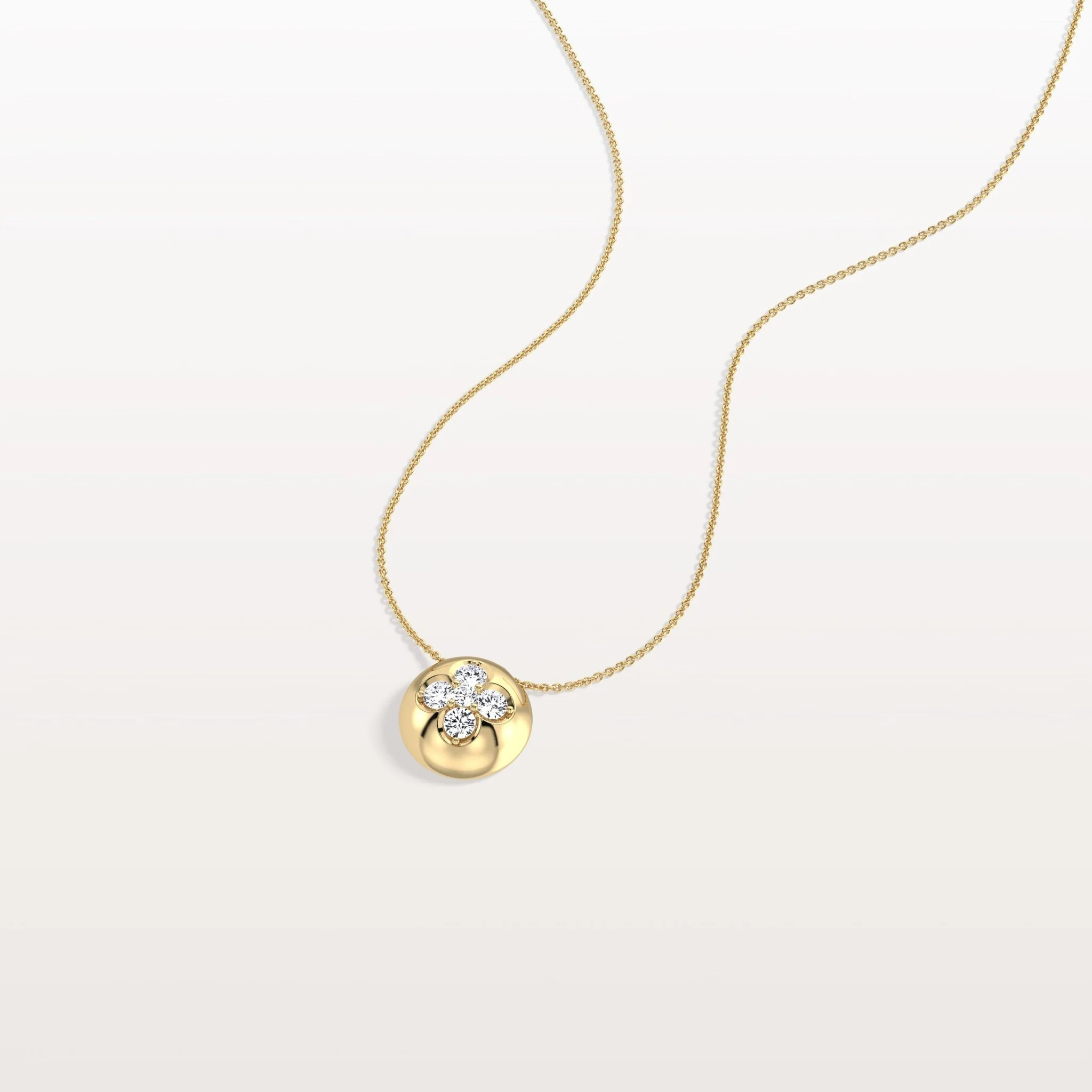 Lab Grown Diamond Blossom Necklace in 14K Solid Gold/Platinum - Image 4