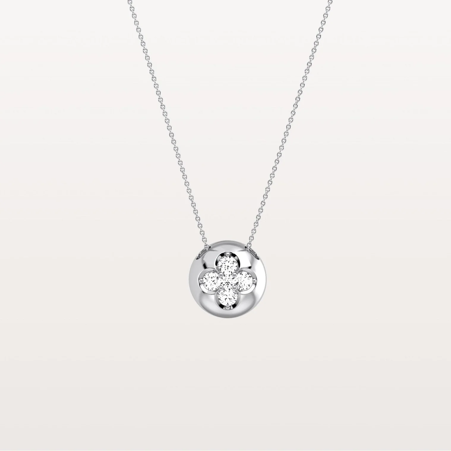 Lab Grown Diamond Blossom Necklace in 14K Solid Gold/Platinum - Image 8