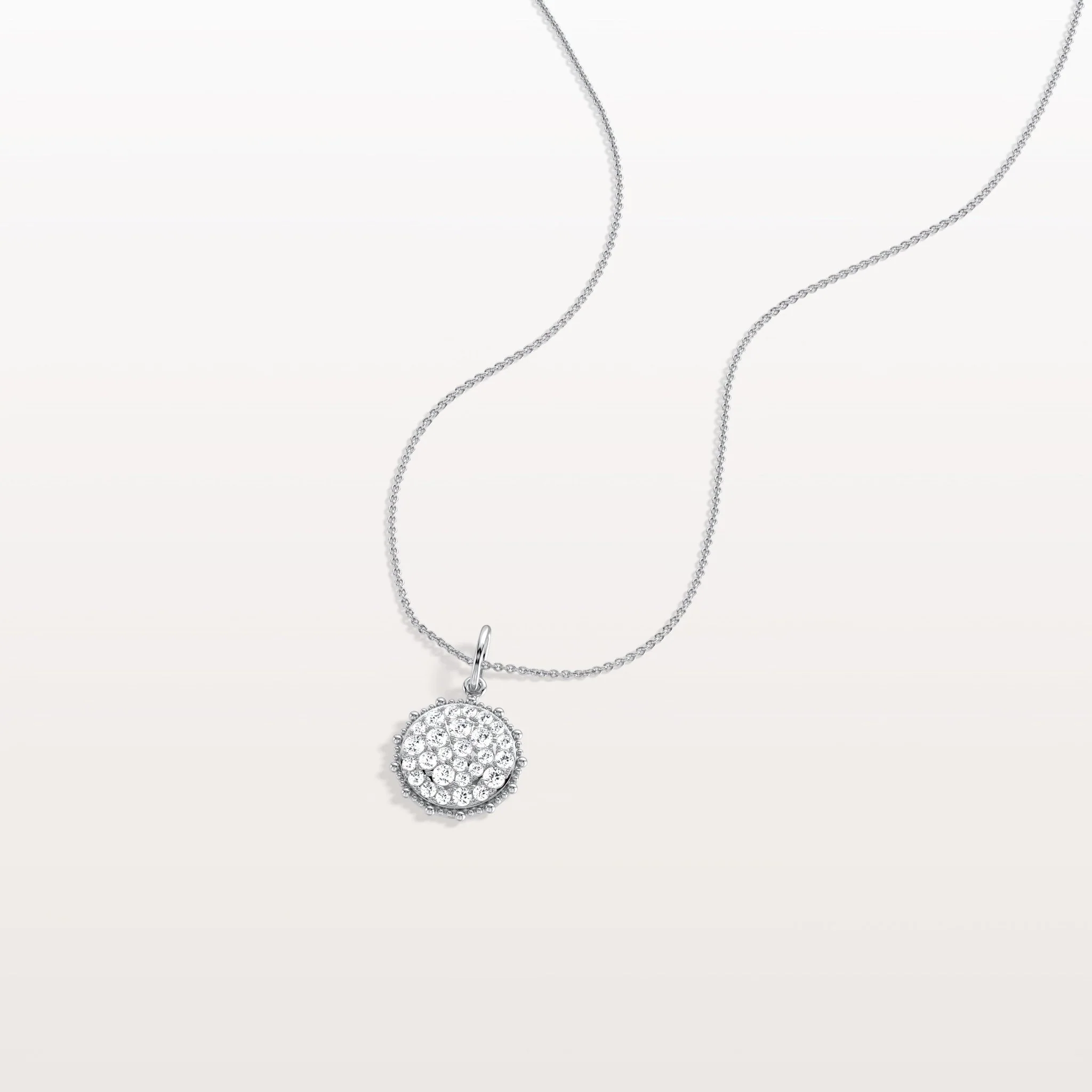 Lab Grown Diamond Circle Pendant Necklace in 14K Solid Gold/Platinum - Image 13