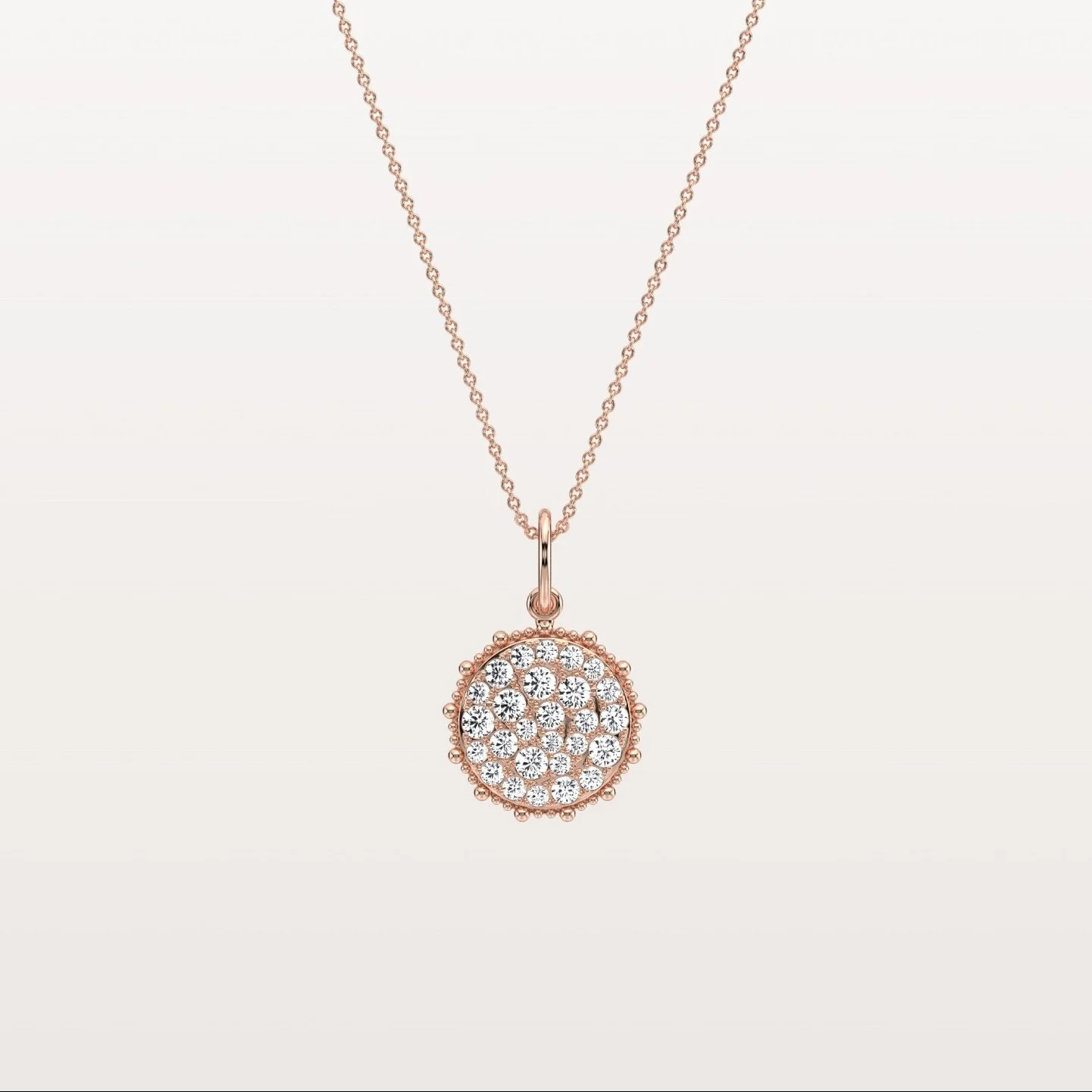 Lab Grown Diamond Circle Pendant Necklace in 14K Solid Gold/Platinum - Image 14
