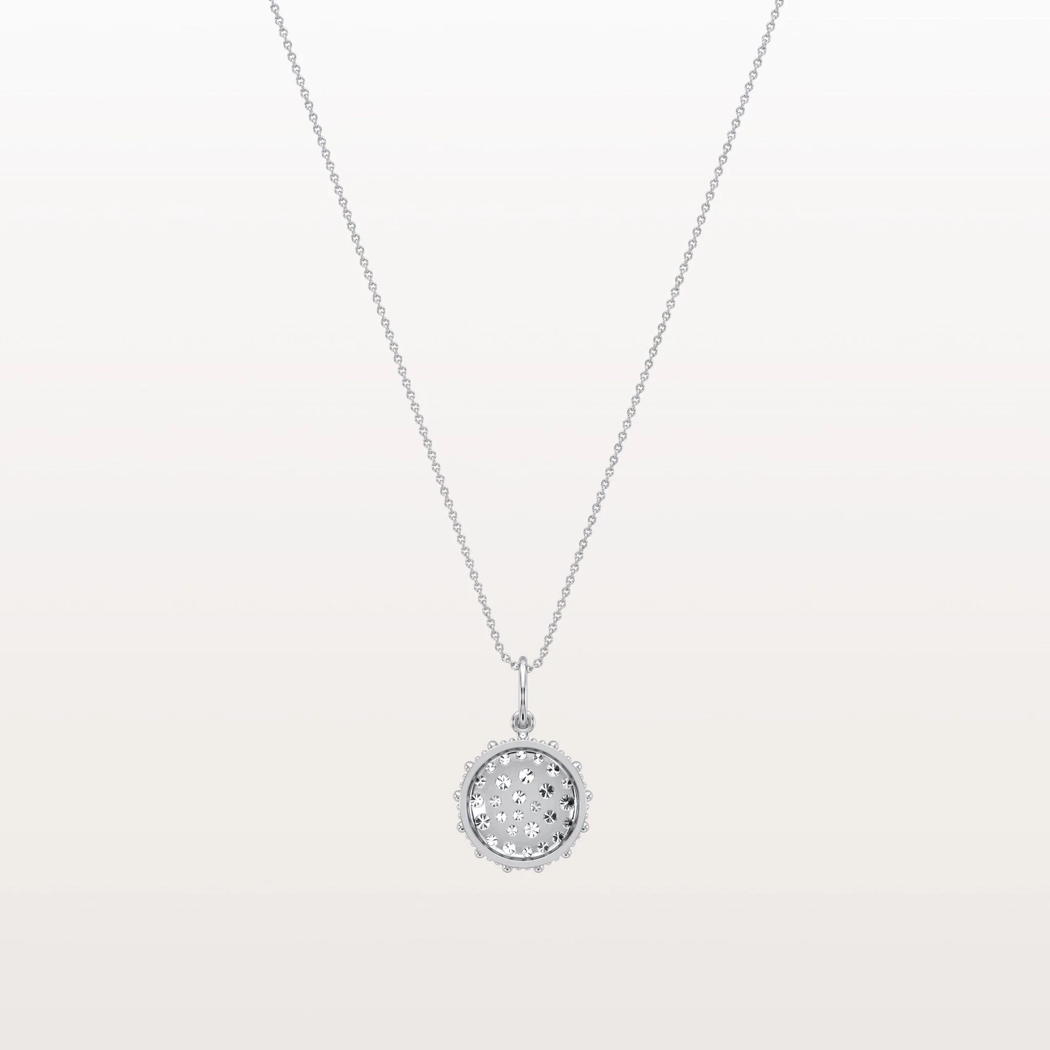 Lab Grown Diamond Circle Pendant Necklace in 14K Solid Gold/Platinum - Image 25
