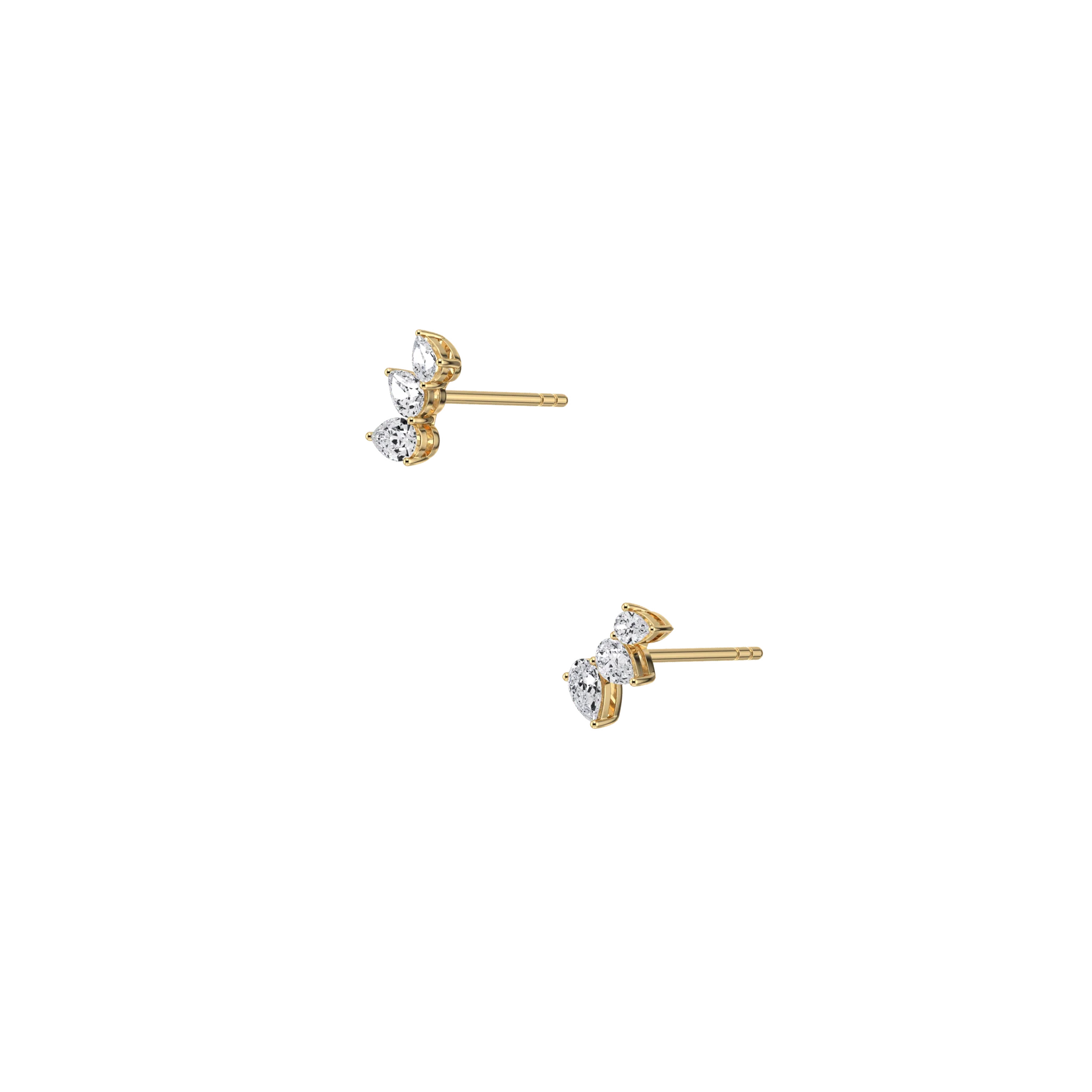 Lab Grown Diamond Climber Stud Earring in 14K Solid Gold/Platinum
