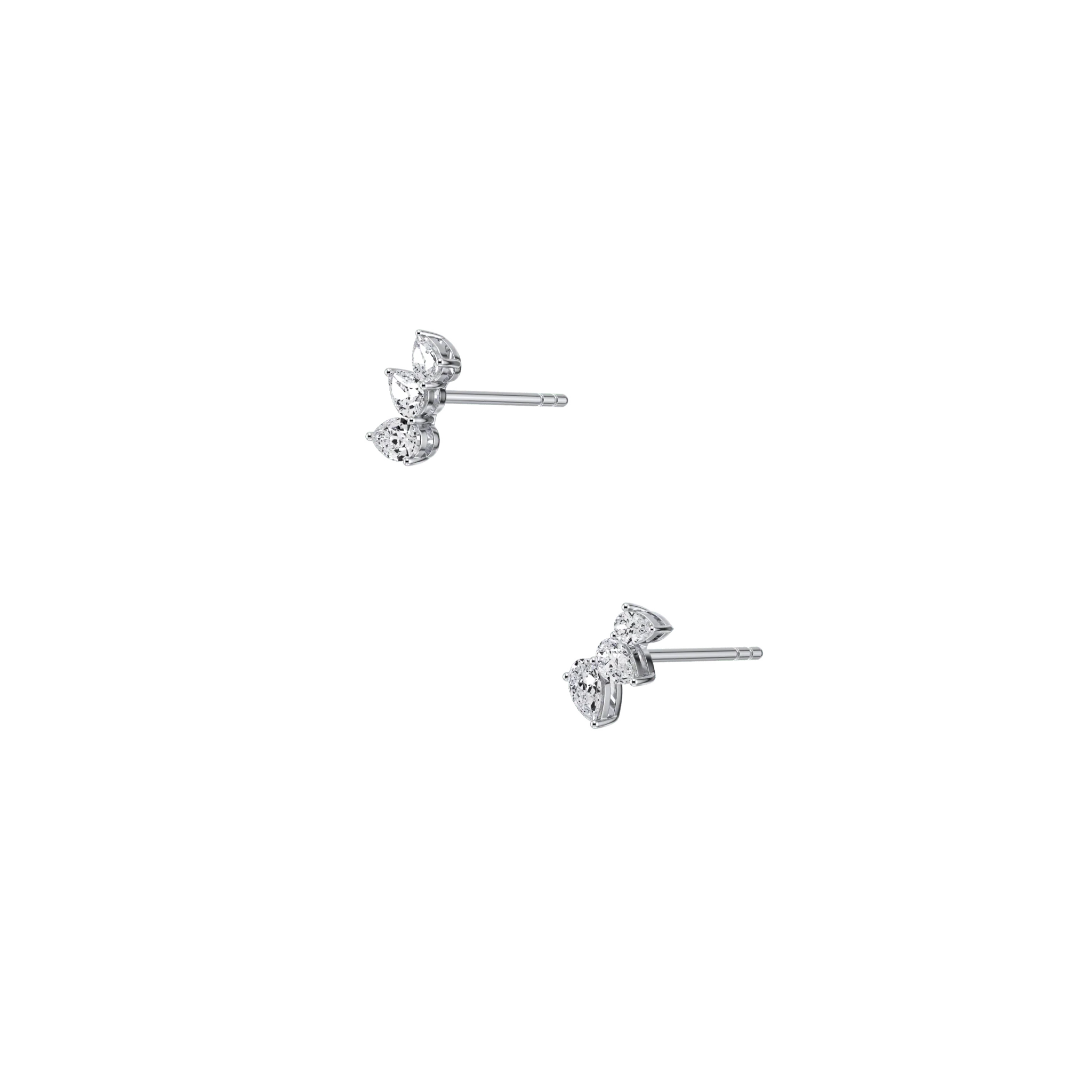 Lab Grown Diamond Climber Stud Earring in 14K Solid Gold/Platinum - Image 11