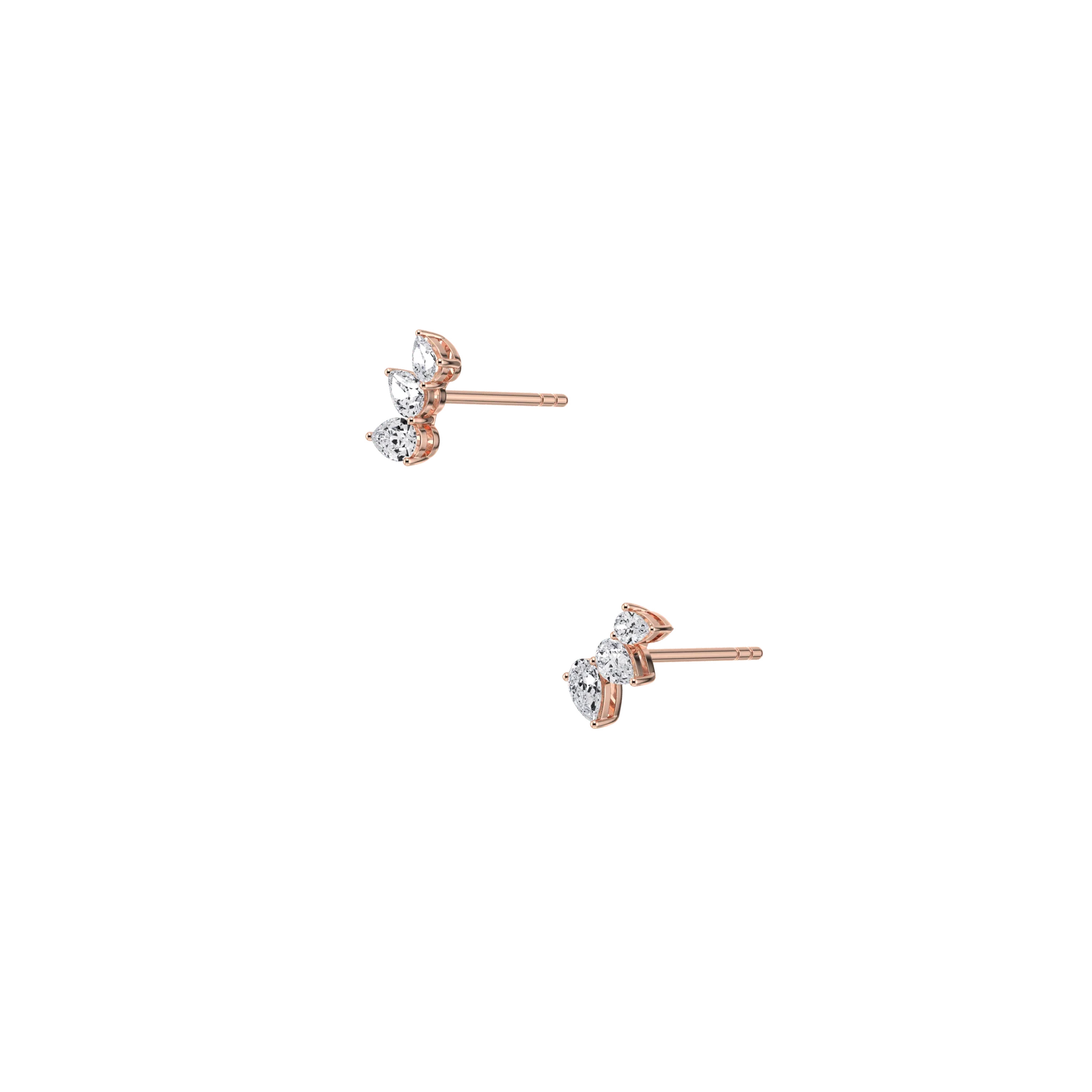 Lab Grown Diamond Climber Stud Earring in 14K Solid Gold/Platinum - Image 18