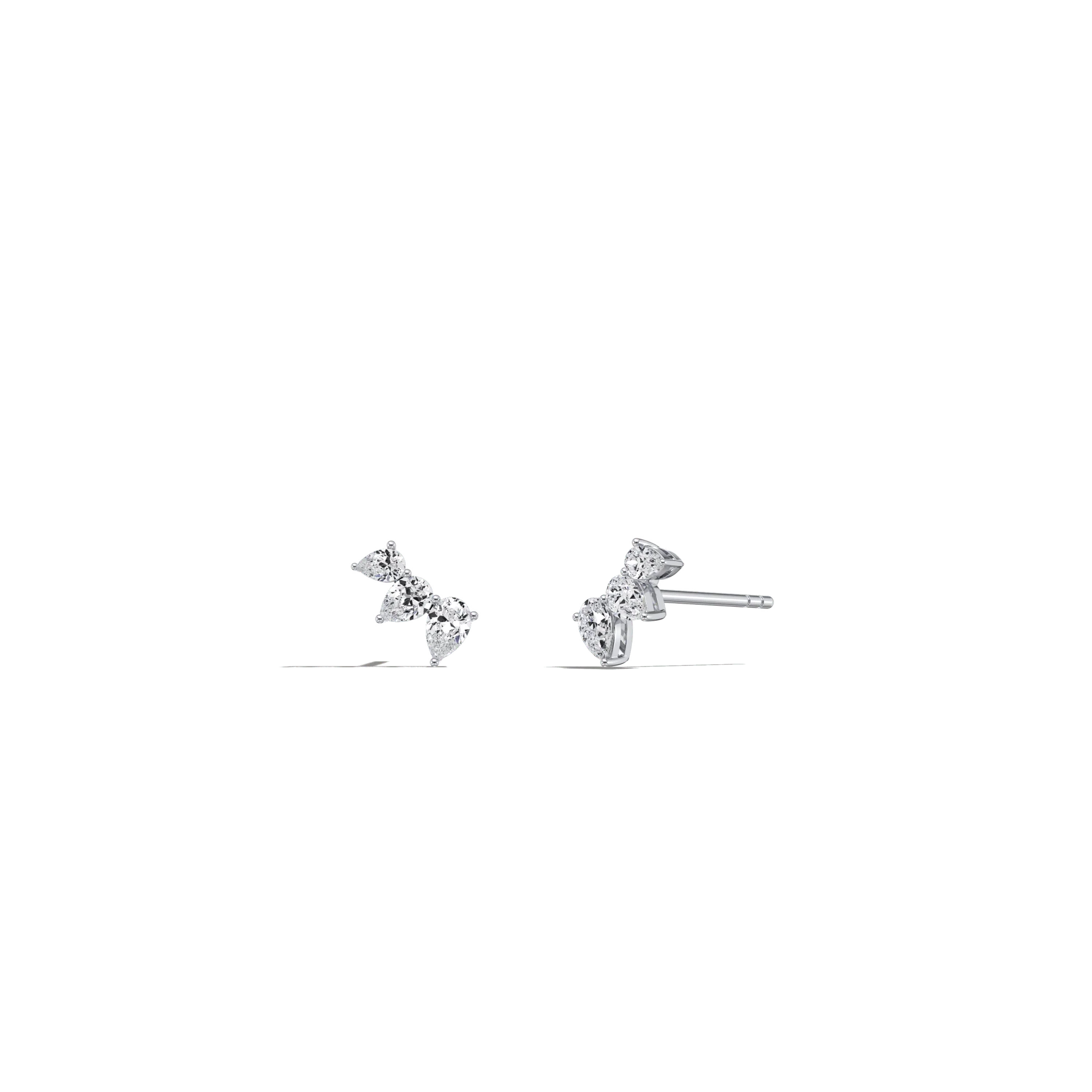 Lab Grown Diamond Climber Stud Earring in 14K Solid Gold/Platinum - Image 8