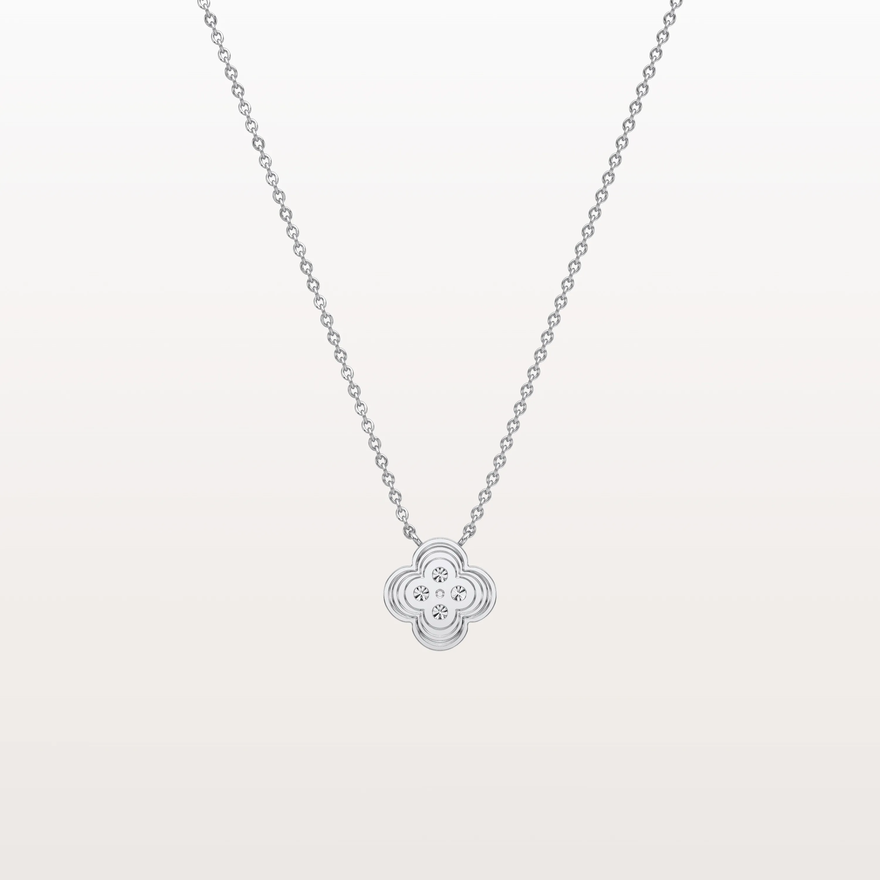 Lab Grown Diamond Clover Necklace in 14K Solid Gold/Platinum - Image 11