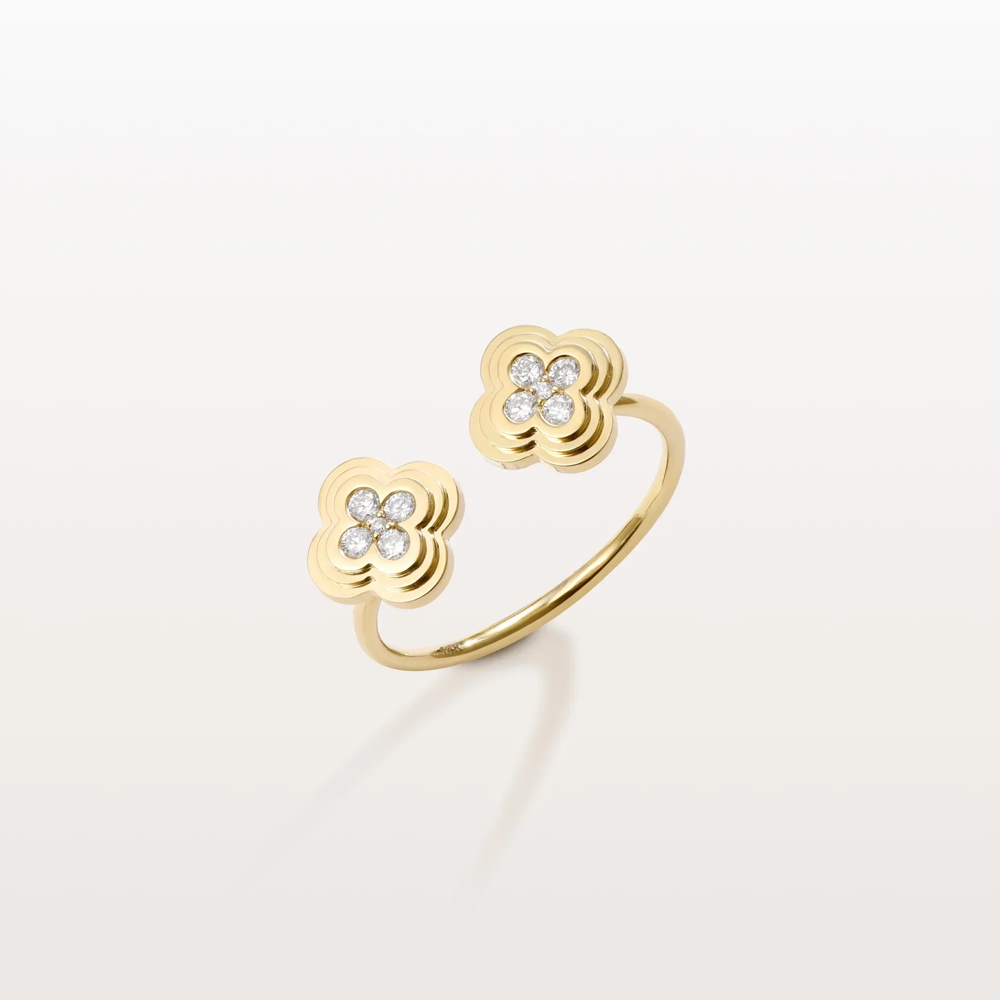 Lab Grown Diamond Clover Ring In 14K Gold/Platinum - Image 4