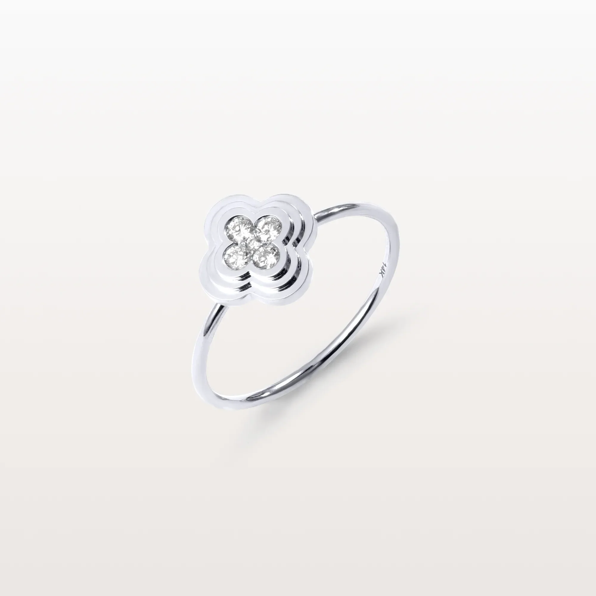 Lab Grown Diamond Clover Ring in 14K Solid Gold/Platinum - Image 11