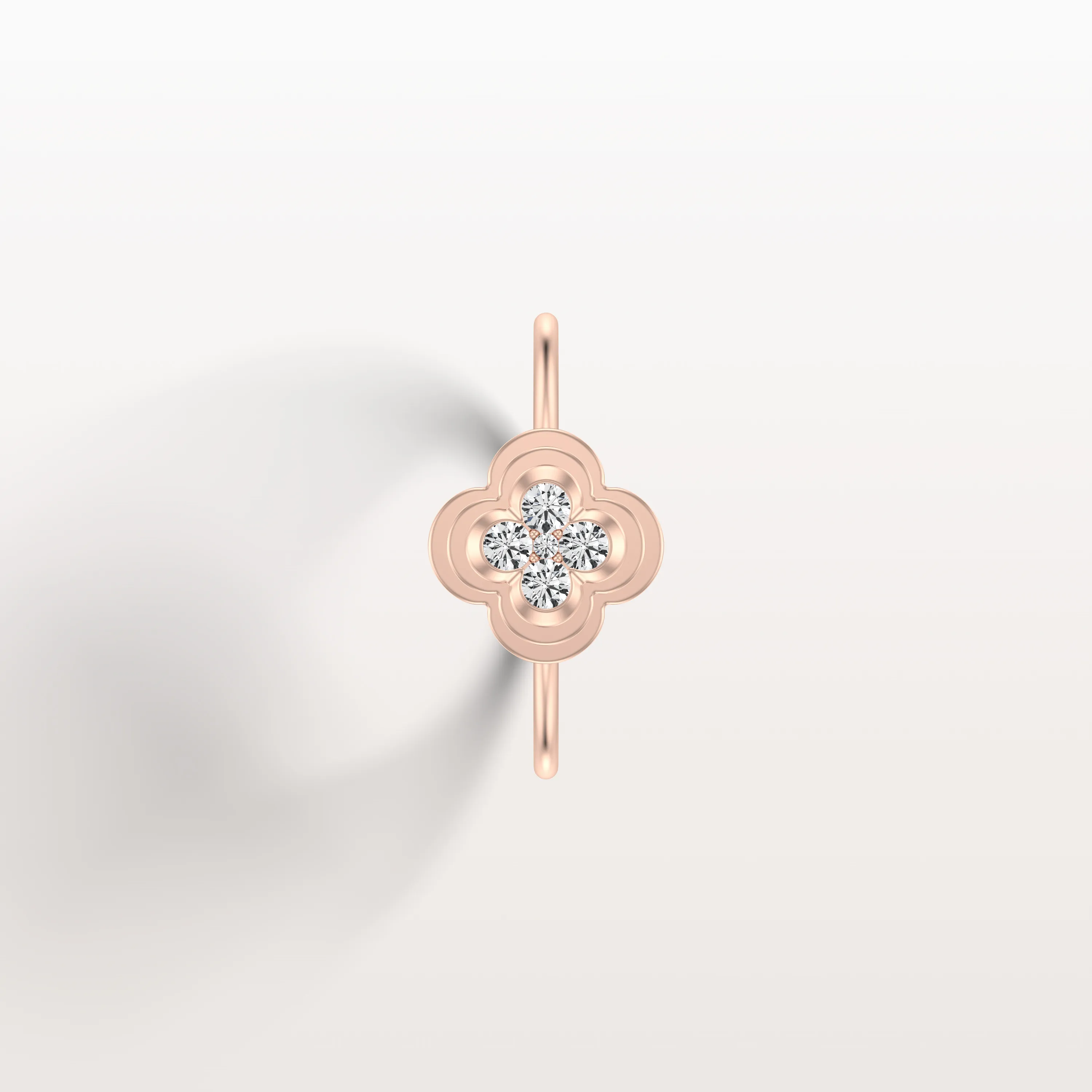 Lab Grown Diamond Clover Ring in 14K Solid Gold/Platinum - Image 21