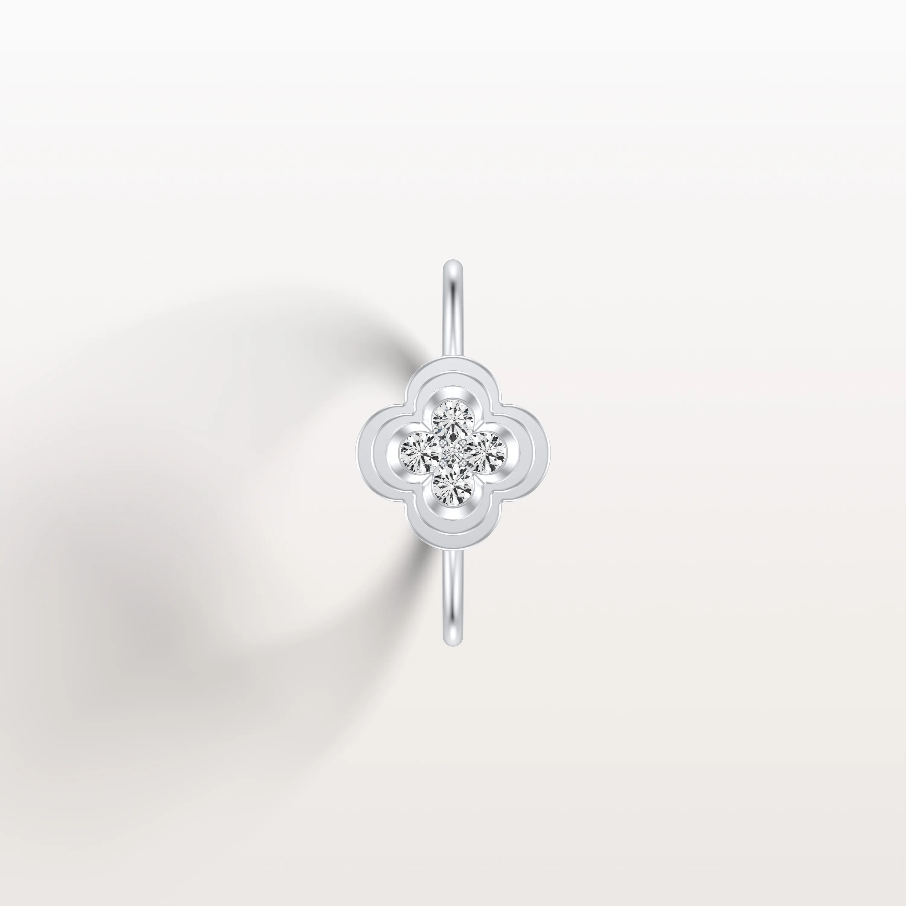 Lab Grown Diamond Clover Ring in 14K Solid Gold/Platinum - Image 28