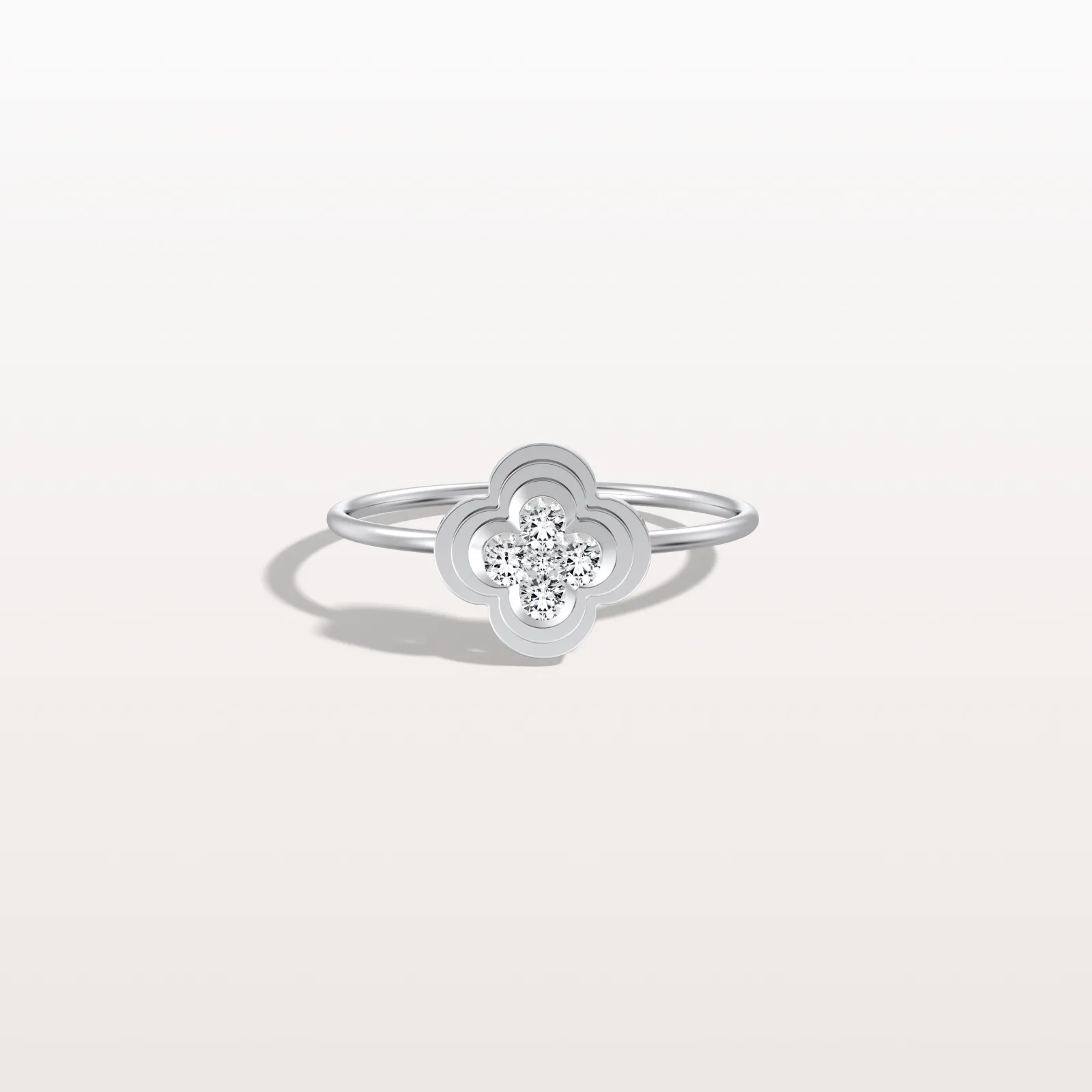 Lab Grown Diamond Clover Ring in 14K Solid Gold/Platinum - Image 8