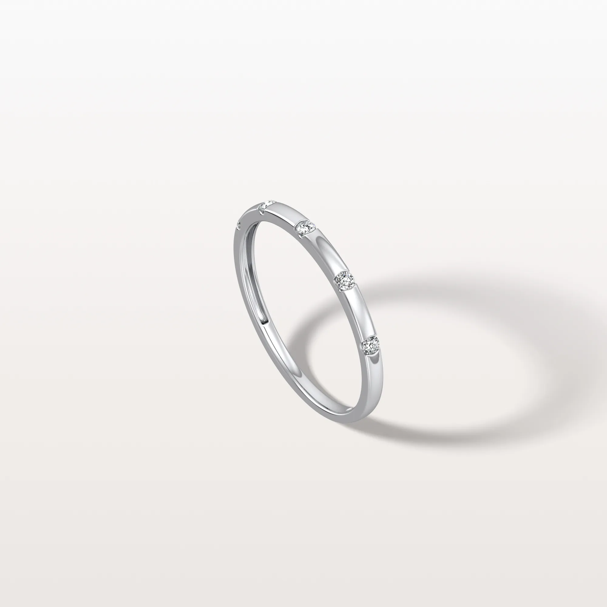 Lab Grown Diamond Dainty Stacking Ring with Lab Diamonds - Image 12