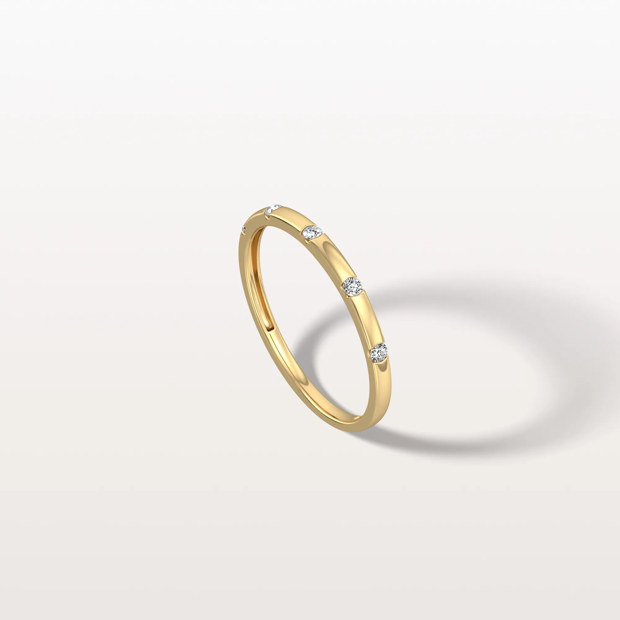 Lab Grown Diamond Dainty Stacking Ring with Lab Diamonds - Image 4