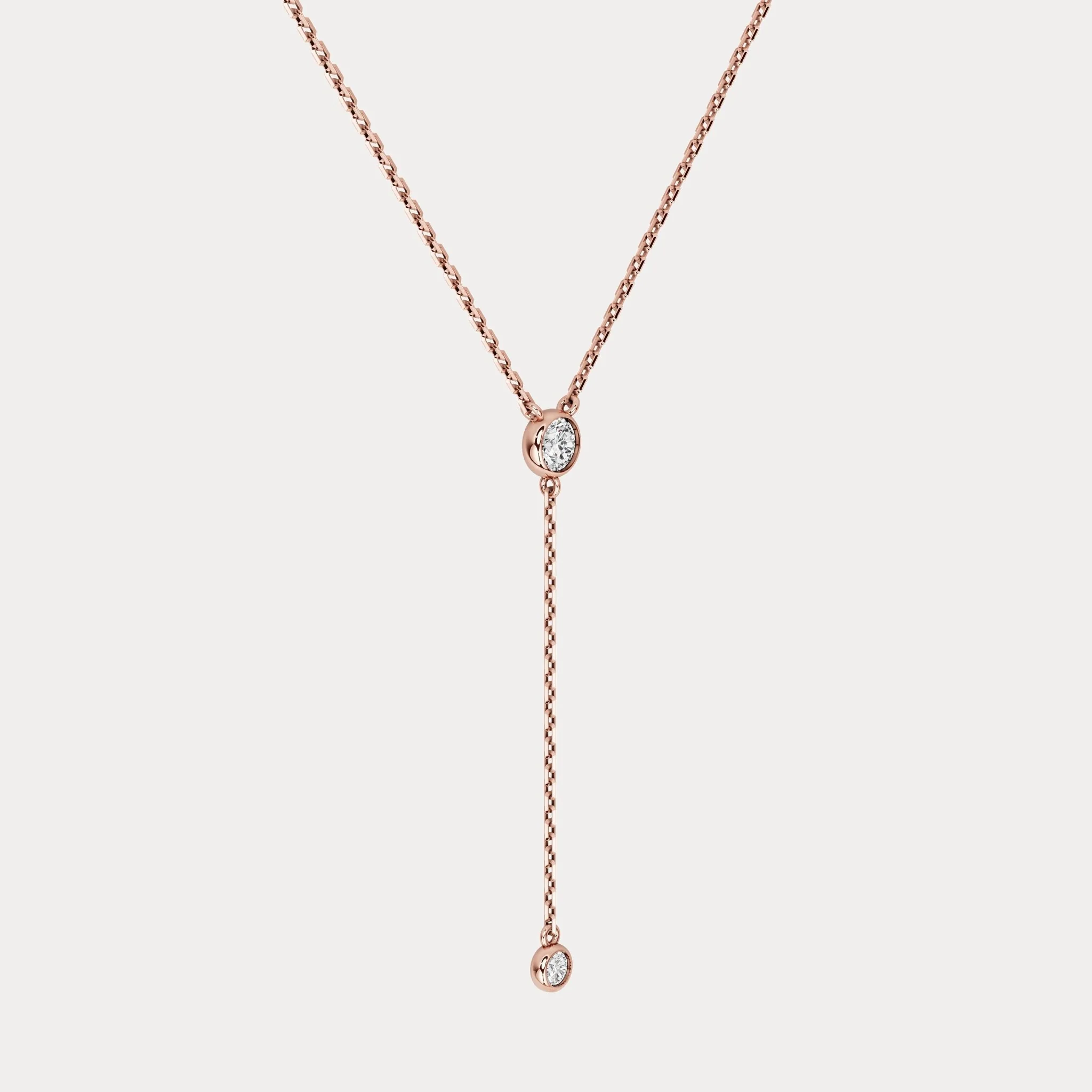 Lab-Grown Diamond Y Drop Pendant Necklace in 14K Solid Gold/Platinum - Image 13