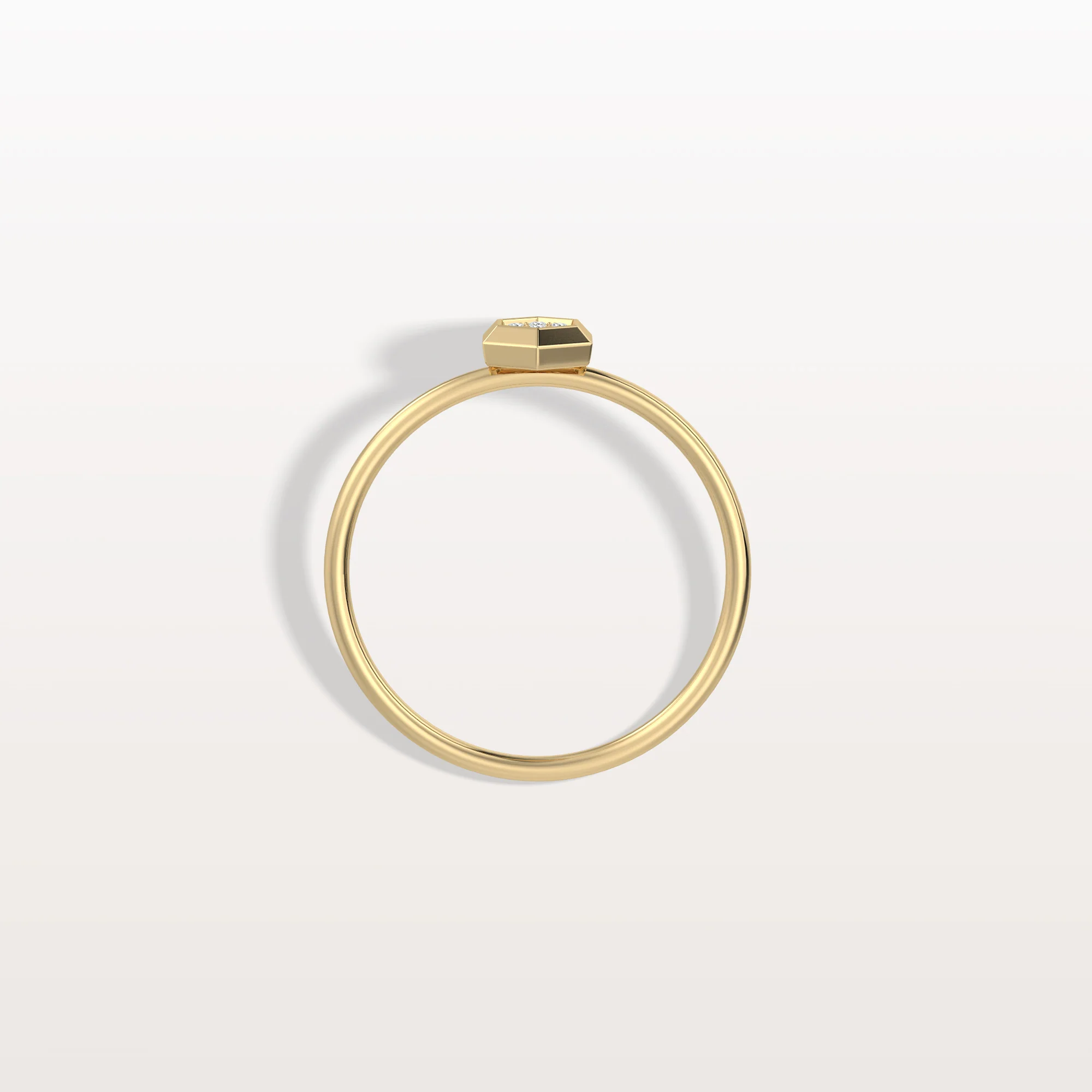 Lab Grown Diamond Hexagon Fashion Ring in 14K Solid Gold/Platinum - Image 8
