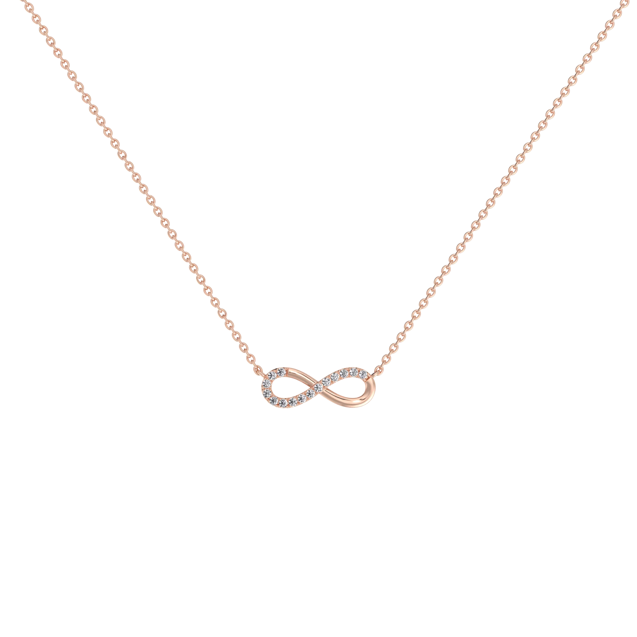 Lab Grown Diamond Infinity Necklace In 14K Solid Gold/Platinum - Image 16
