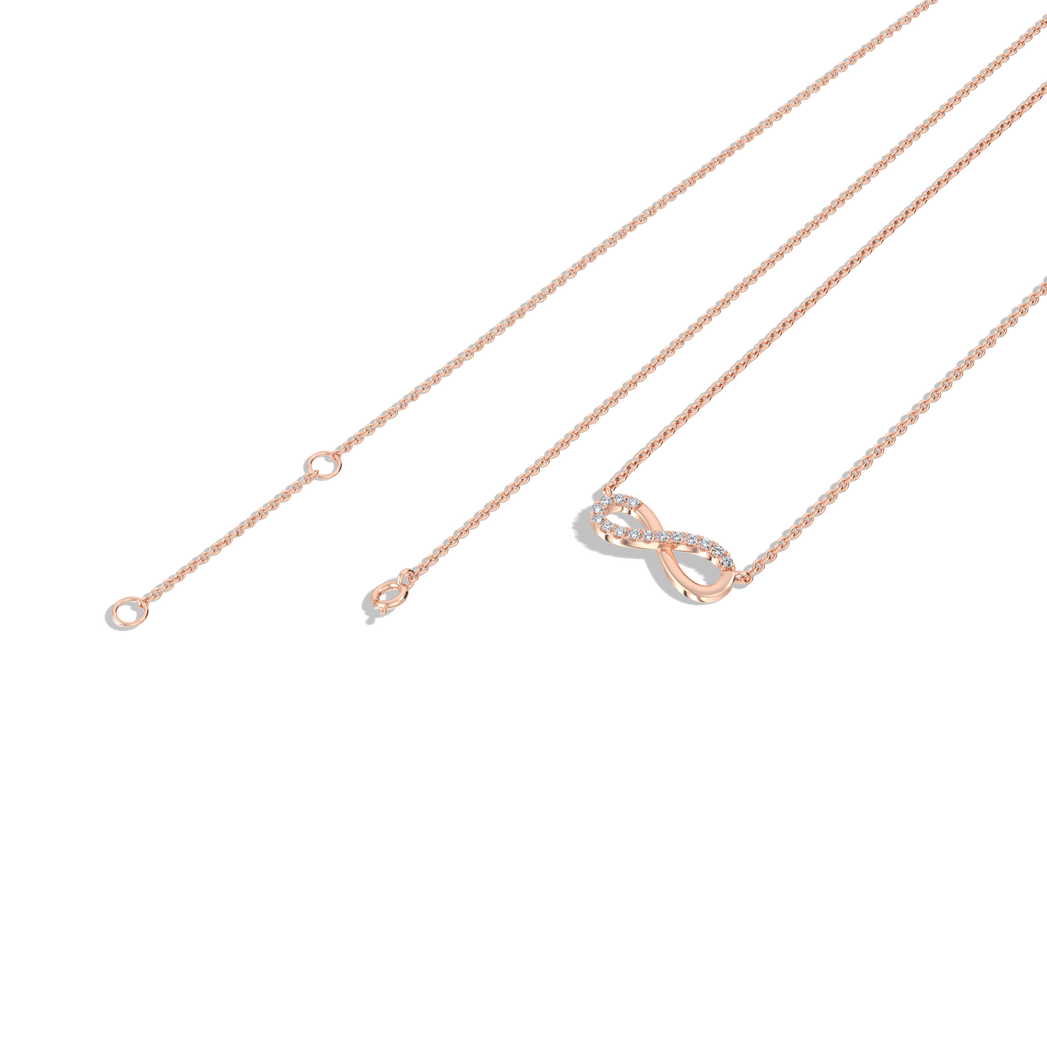 Lab Grown Diamond Infinity Necklace In 14K Solid Gold/Platinum - Image 19