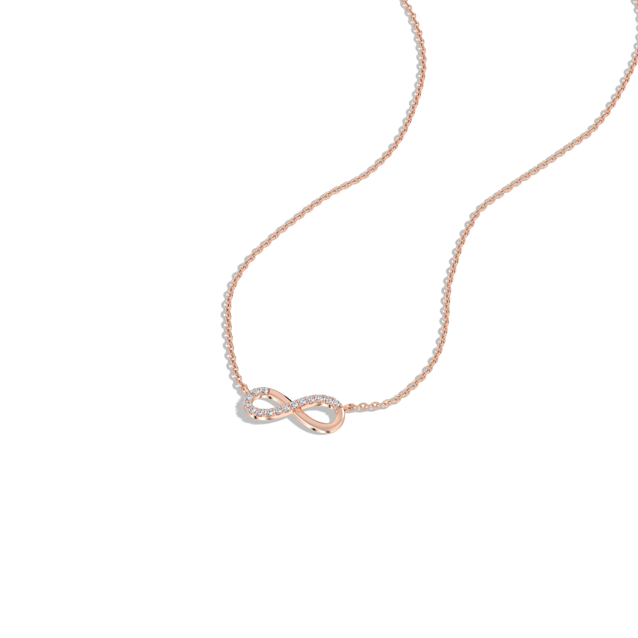 Lab Grown Diamond Infinity Necklace In 14K Solid Gold/Platinum - Image 22