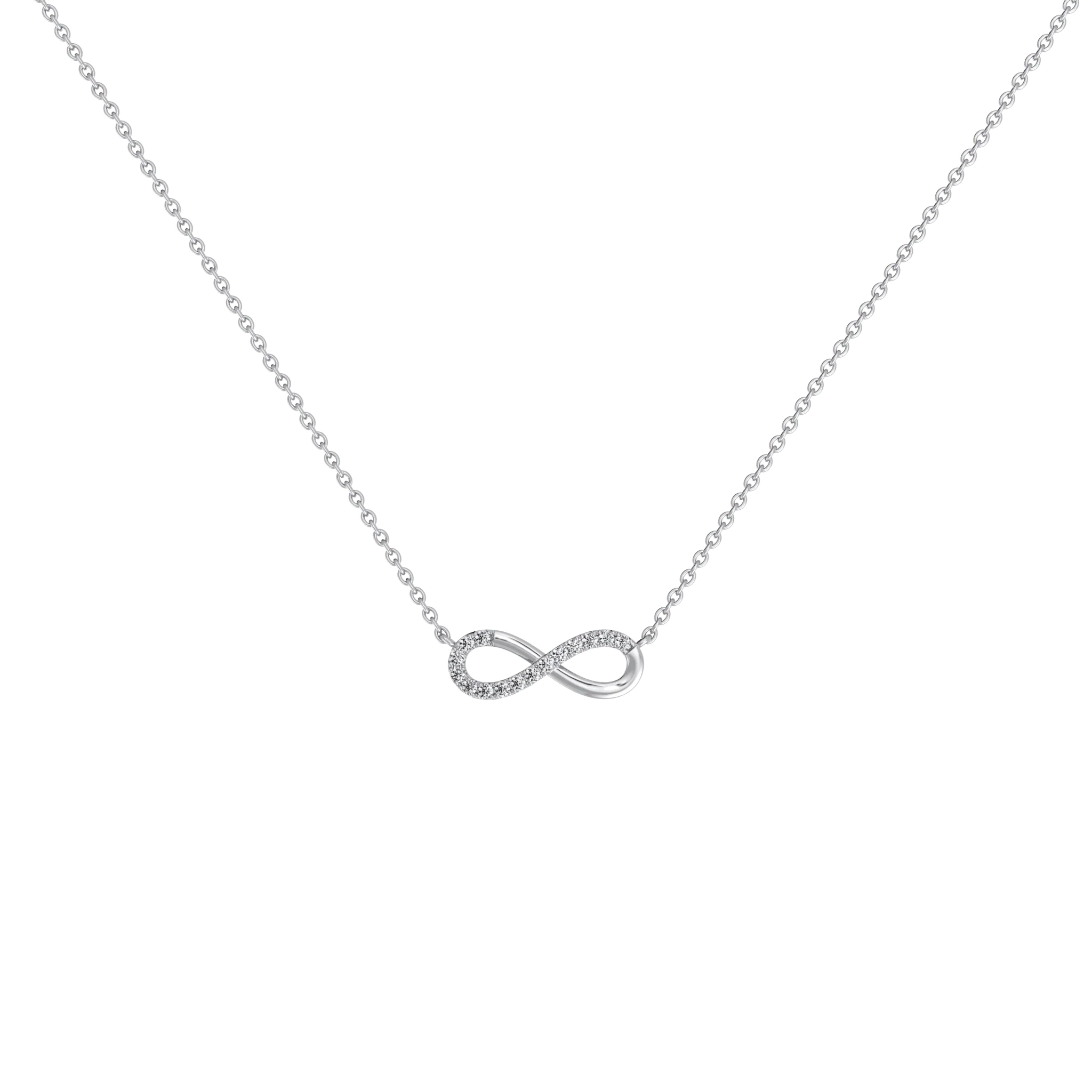 Lab Grown Diamond Infinity Necklace In 14K Solid Gold/Platinum - Image 23