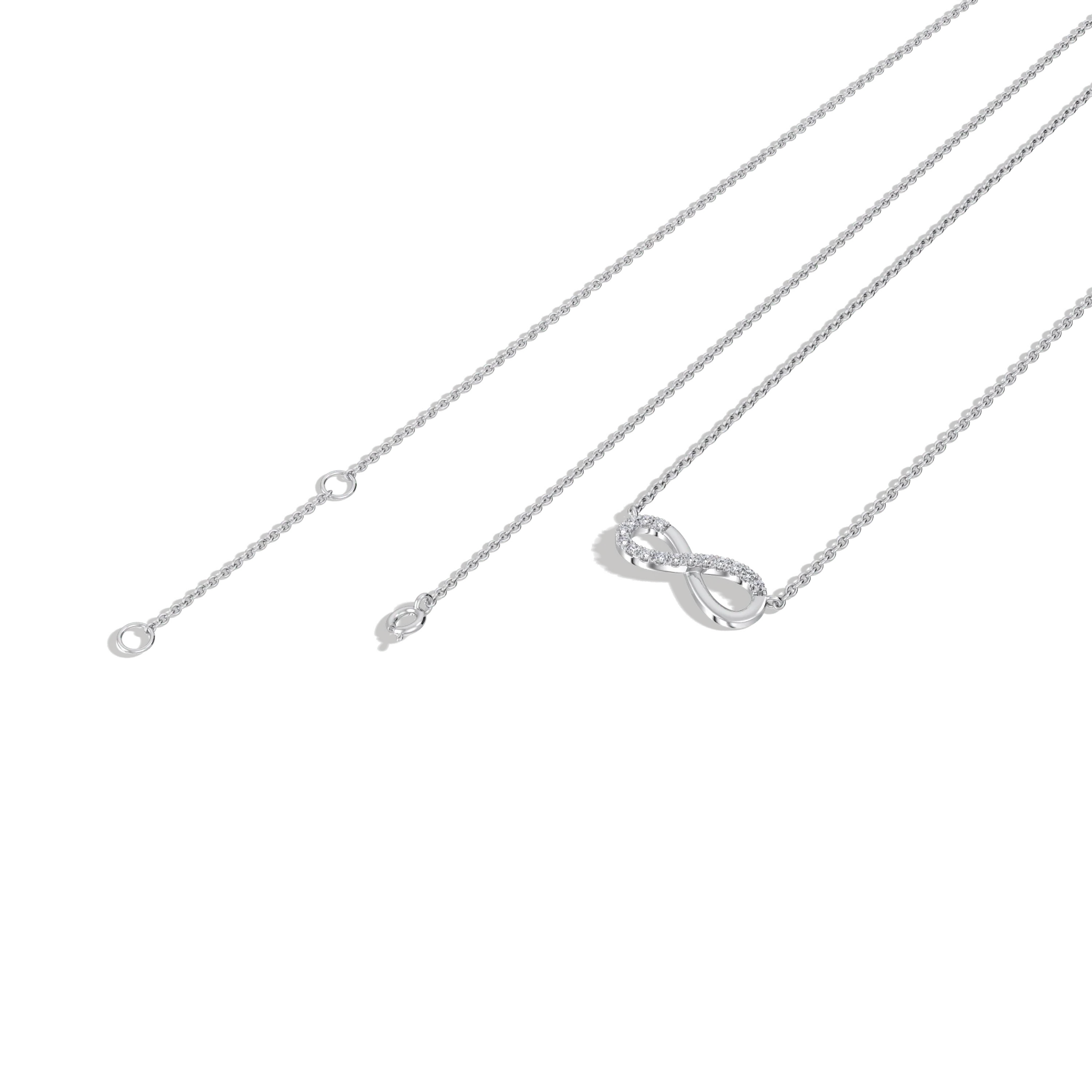 Lab Grown Diamond Infinity Necklace In 14K Solid Gold/Platinum - Image 26
