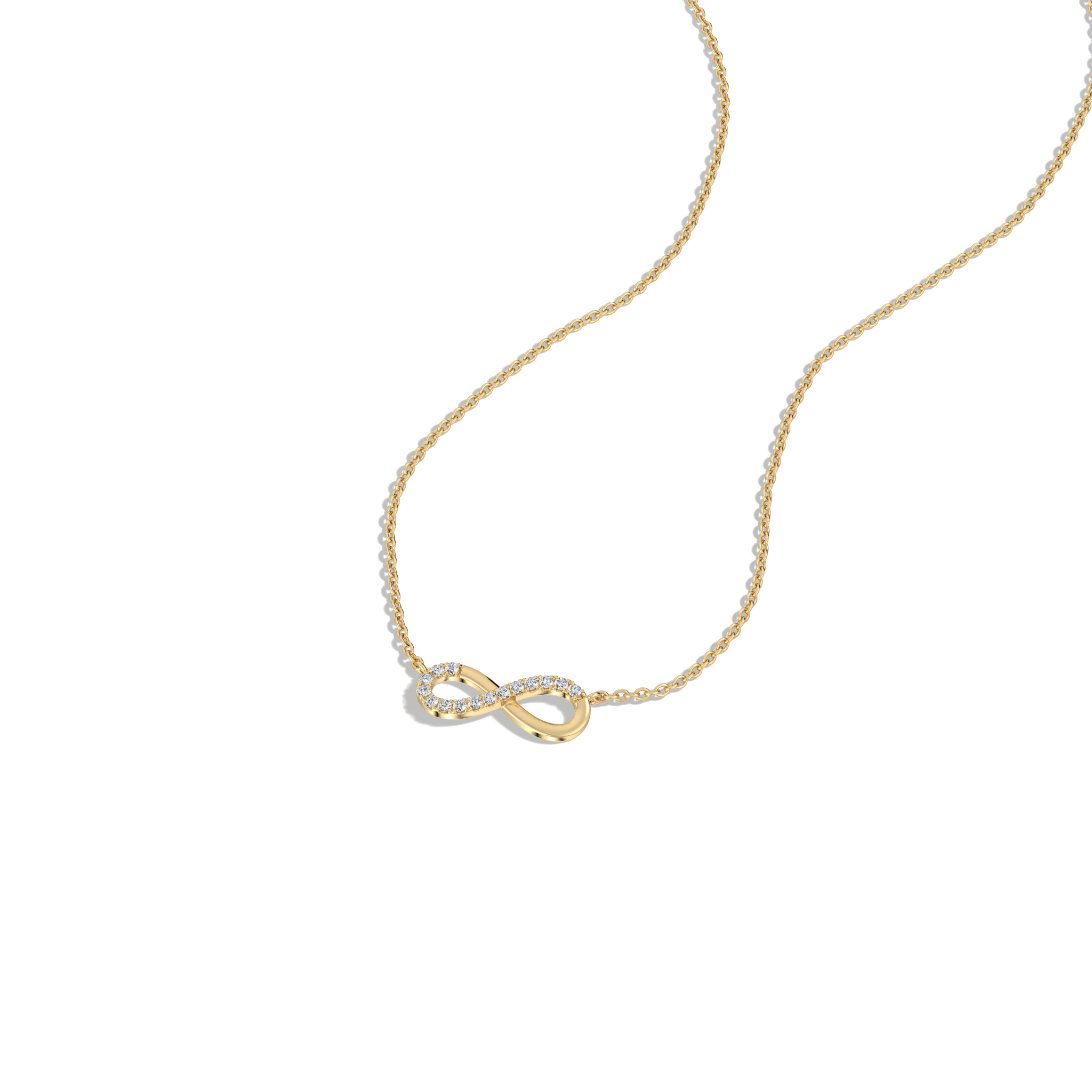 Lab Grown Diamond Infinity Necklace In 14K Solid Gold/Platinum - Image 7