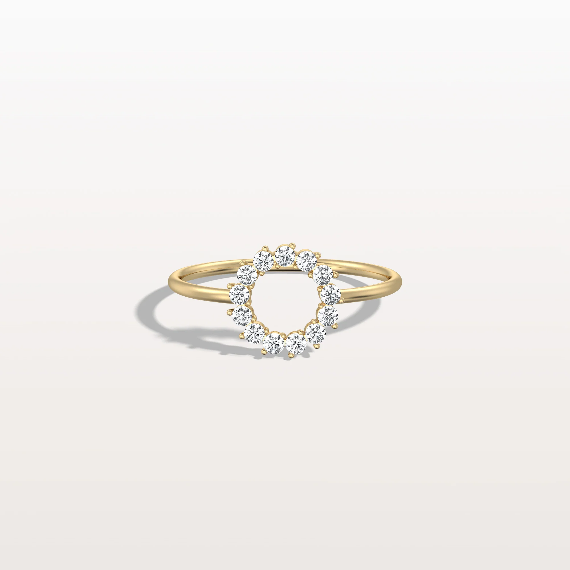 Lab Grown Diamond Open Circle Ring in 14K Solid Gold/Platinum