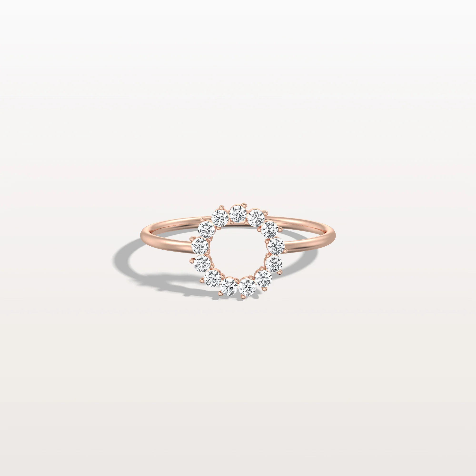 Lab Grown Diamond Open Circle Ring in 14K Solid Gold/Platinum - Image 18