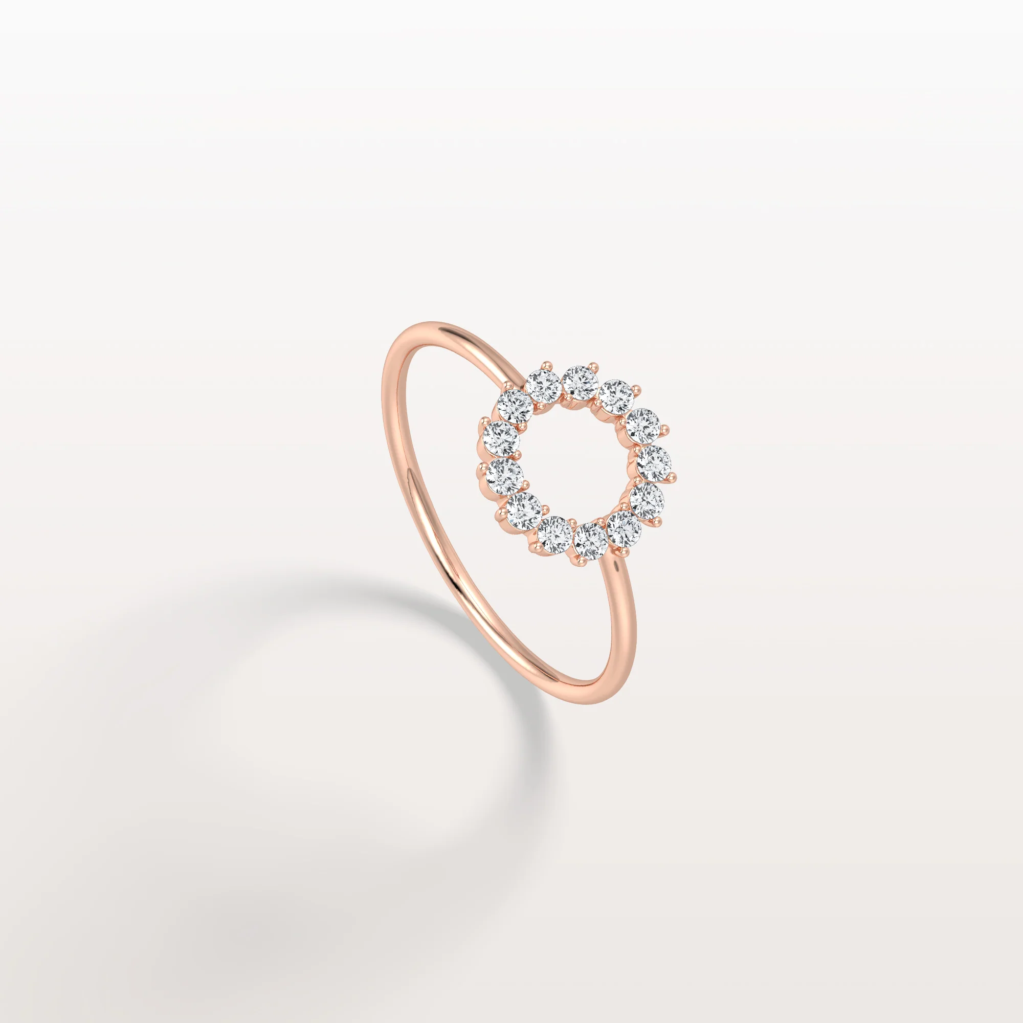 Lab Grown Diamond Open Circle Ring in 14K Solid Gold/Platinum - Image 25