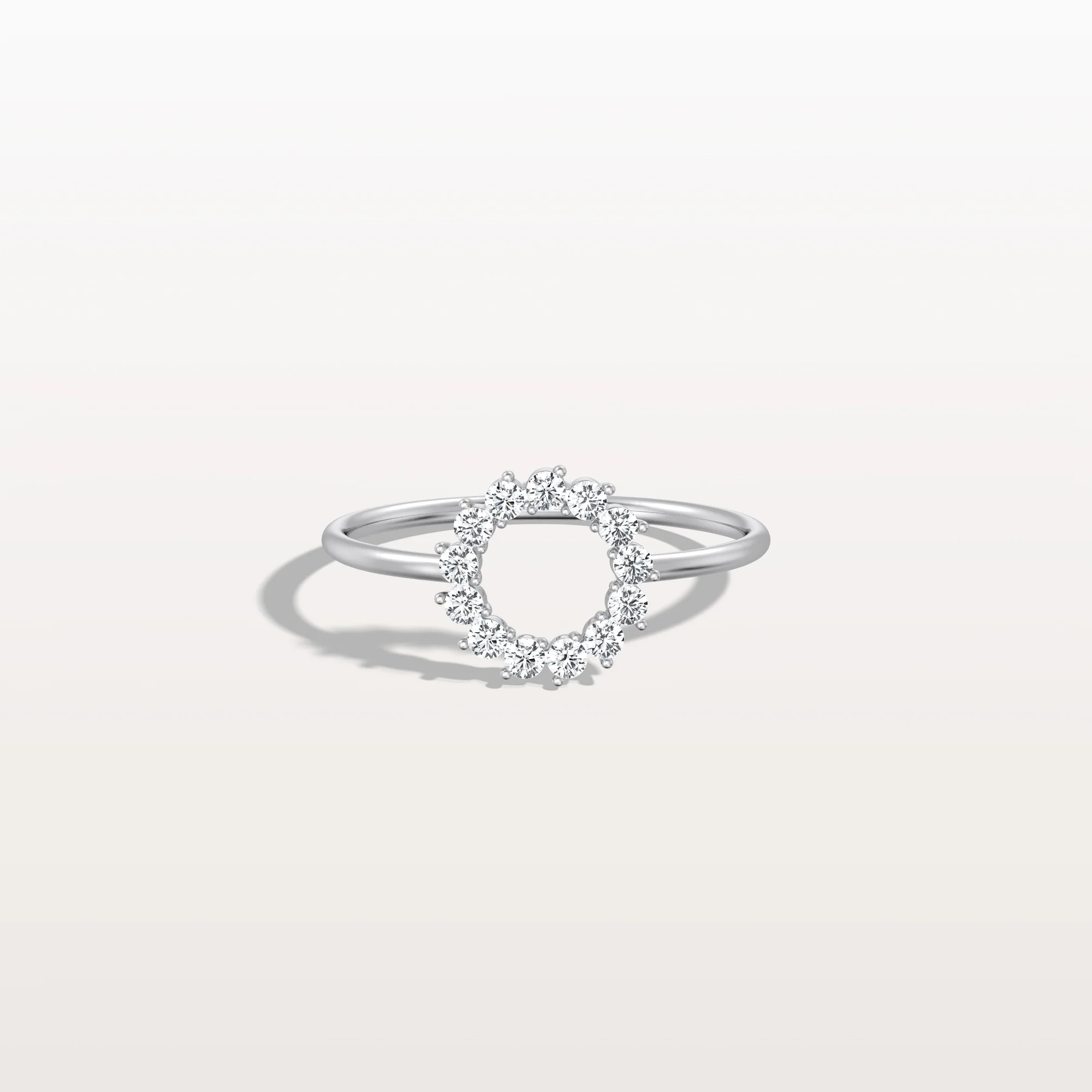Lab Grown Diamond Open Circle Ring in 14K Solid Gold/Platinum - Image 26