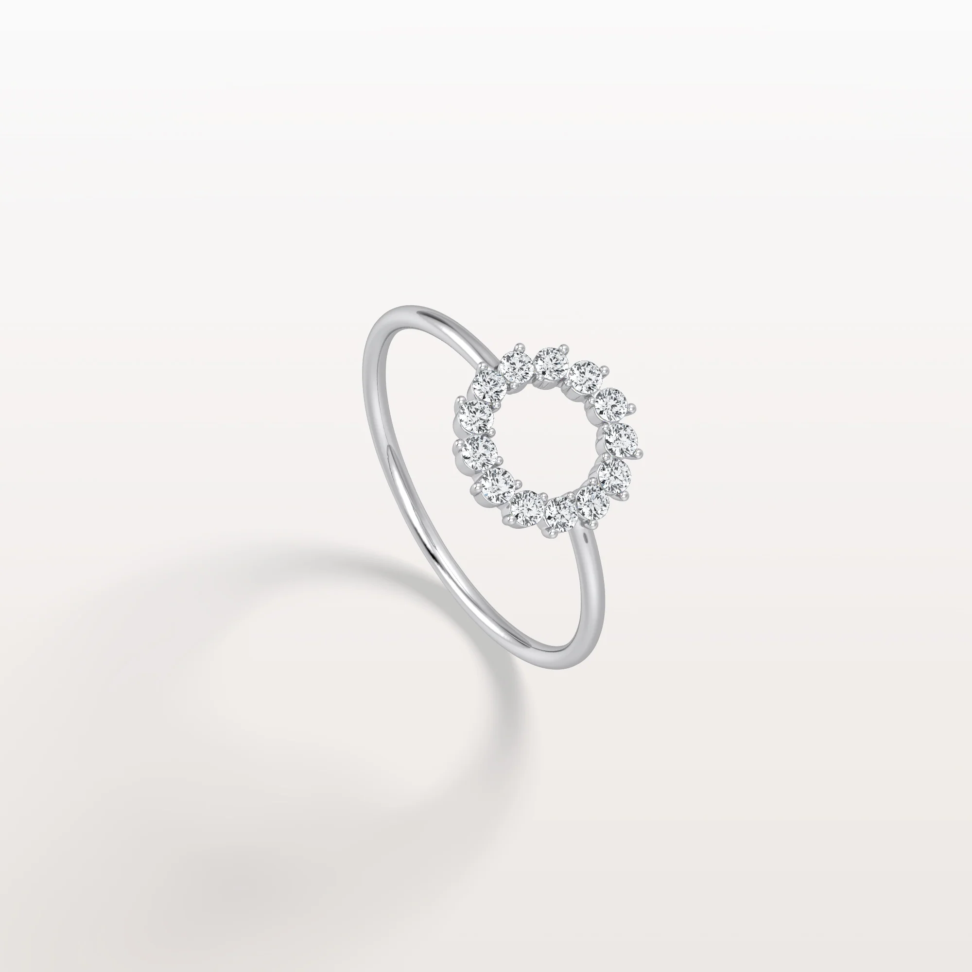 Lab Grown Diamond Open Circle Ring in 14K Solid Gold/Platinum - Image 33