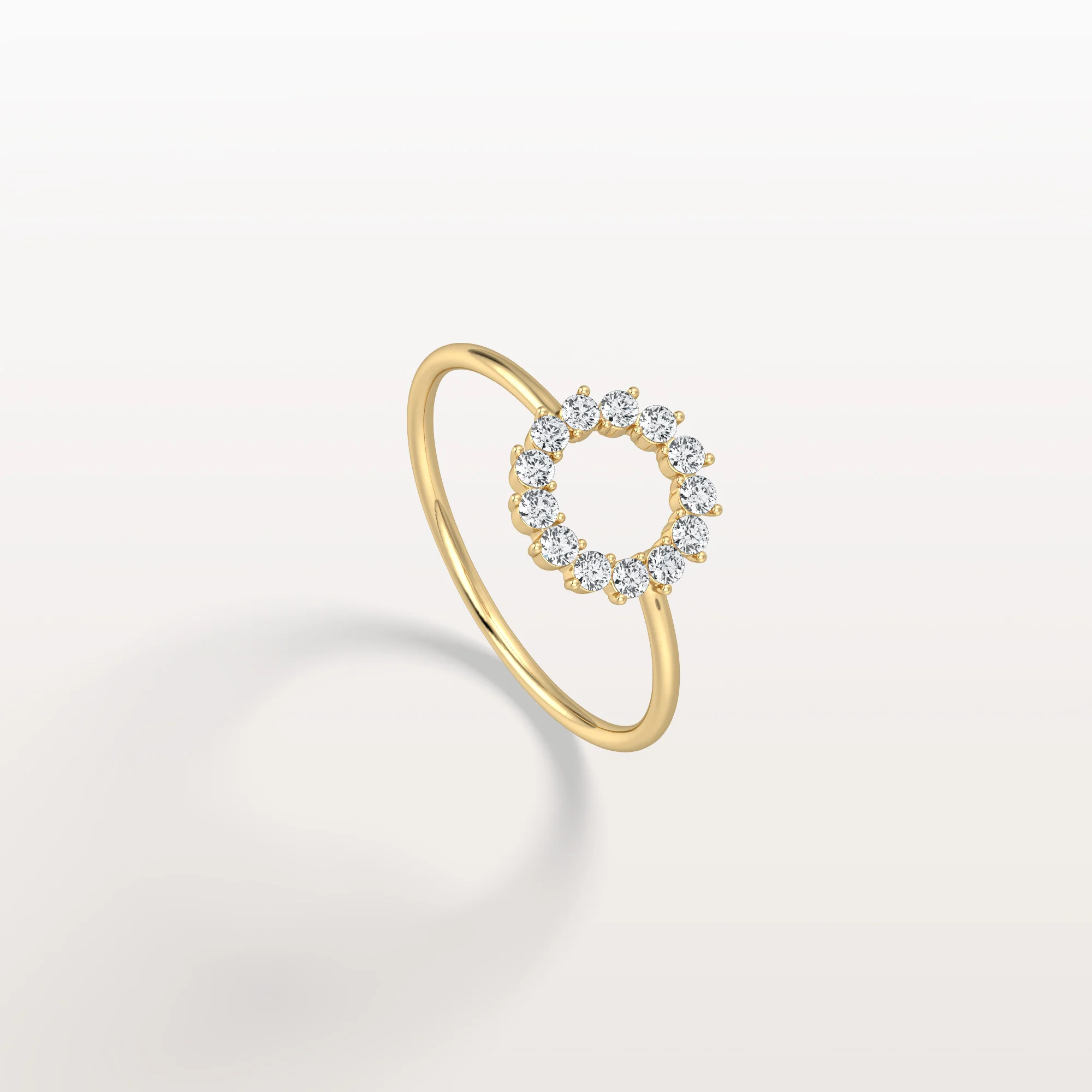 Lab Grown Diamond Open Circle Ring in 14K Solid Gold/Platinum - Image 8
