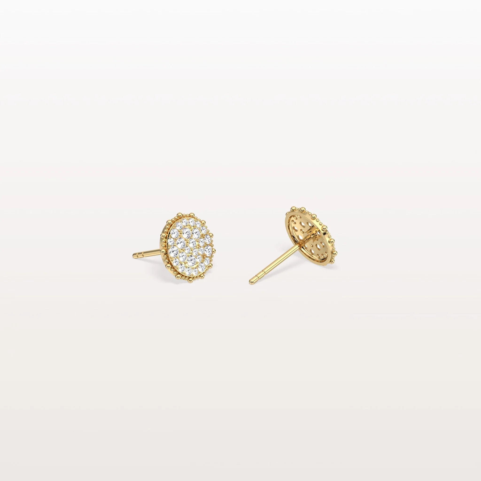 Lab Grown Diamond Push Back Milgrain Stud Earring - Image 5