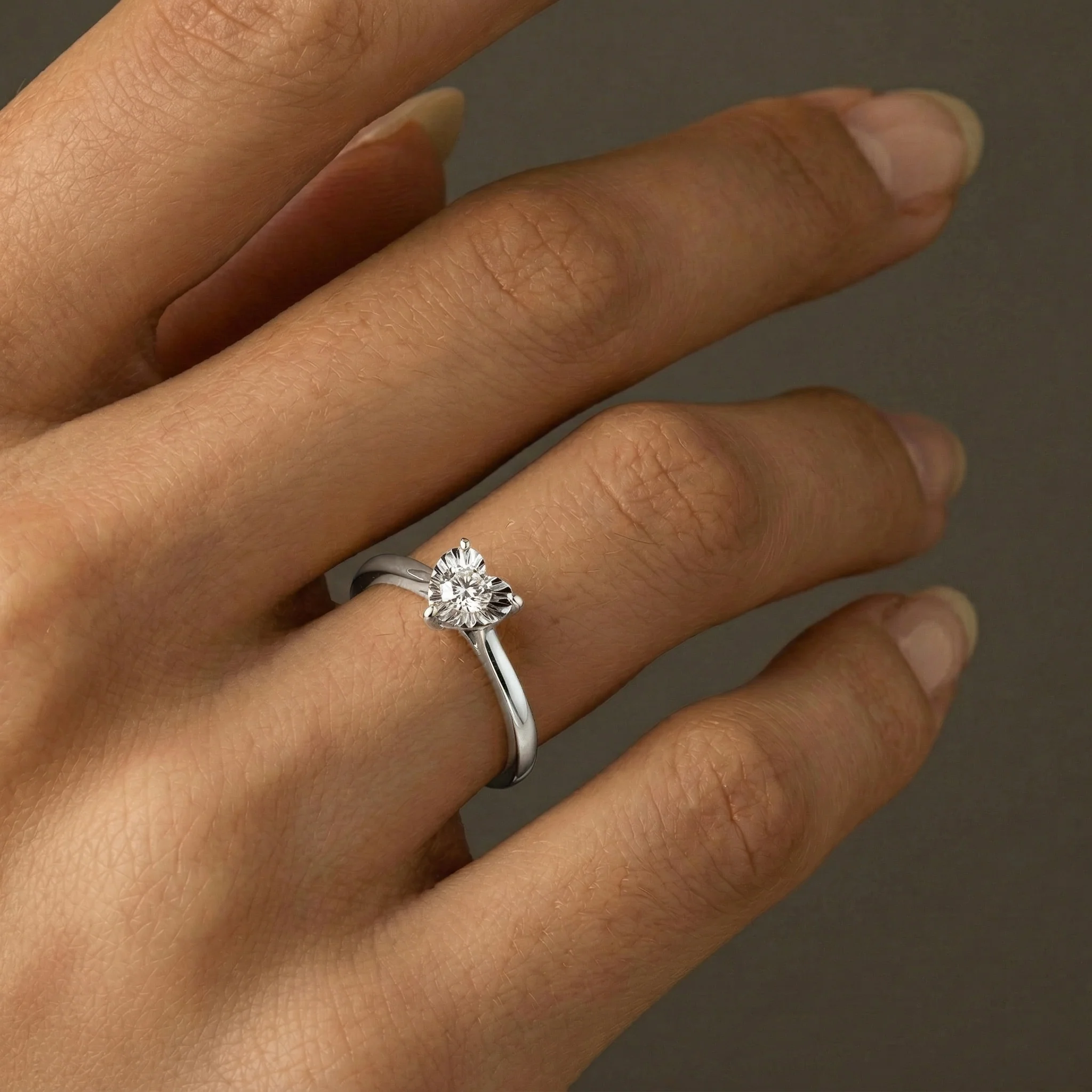 Lab-Grown Diamond Solitaire Ring in Sterling Silver - Image 10