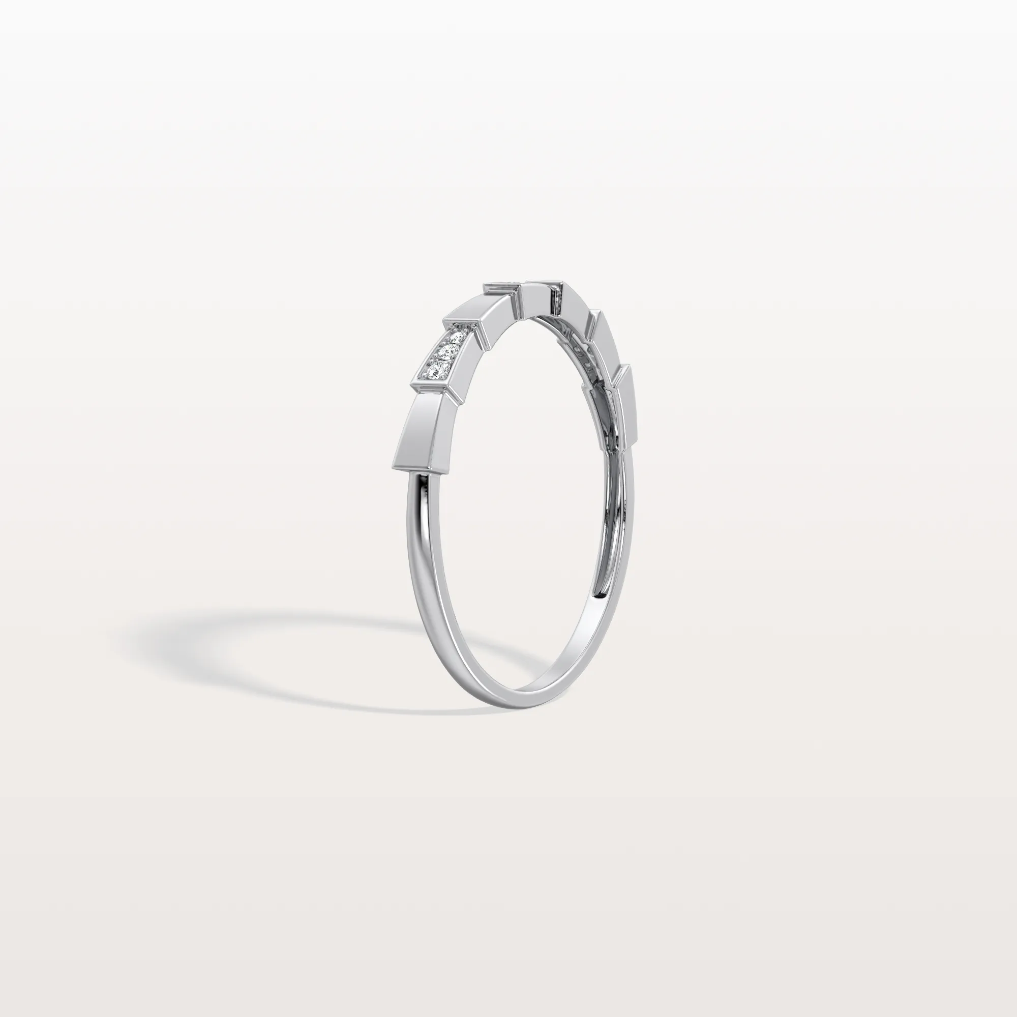 Lab Grown Diamond Stackable Ring in 14K Gold/Platinum-Viper Design - Image 14