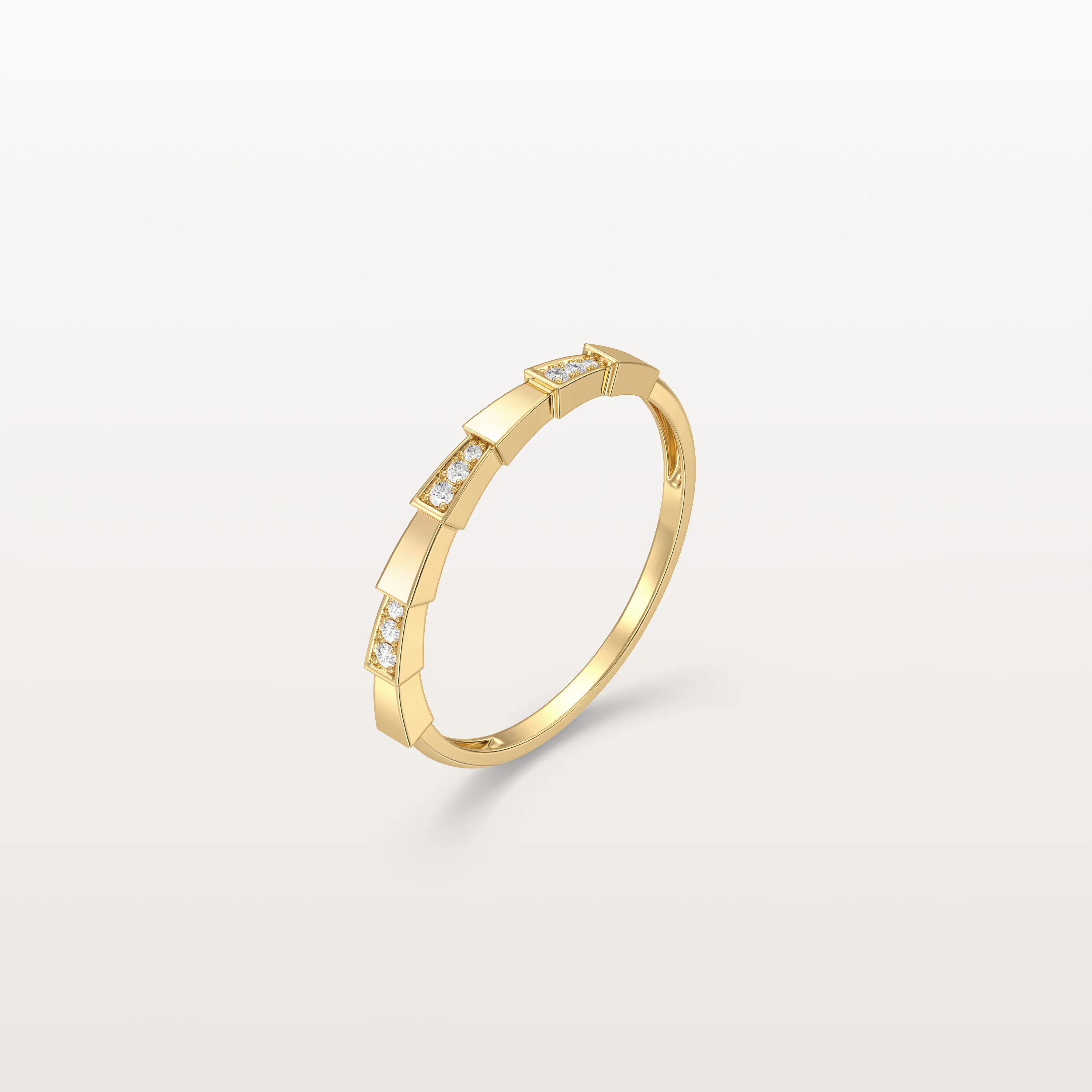 Lab Grown Diamond Stackable Ring in 14K Gold/Platinum-Viper Design - Image 4
