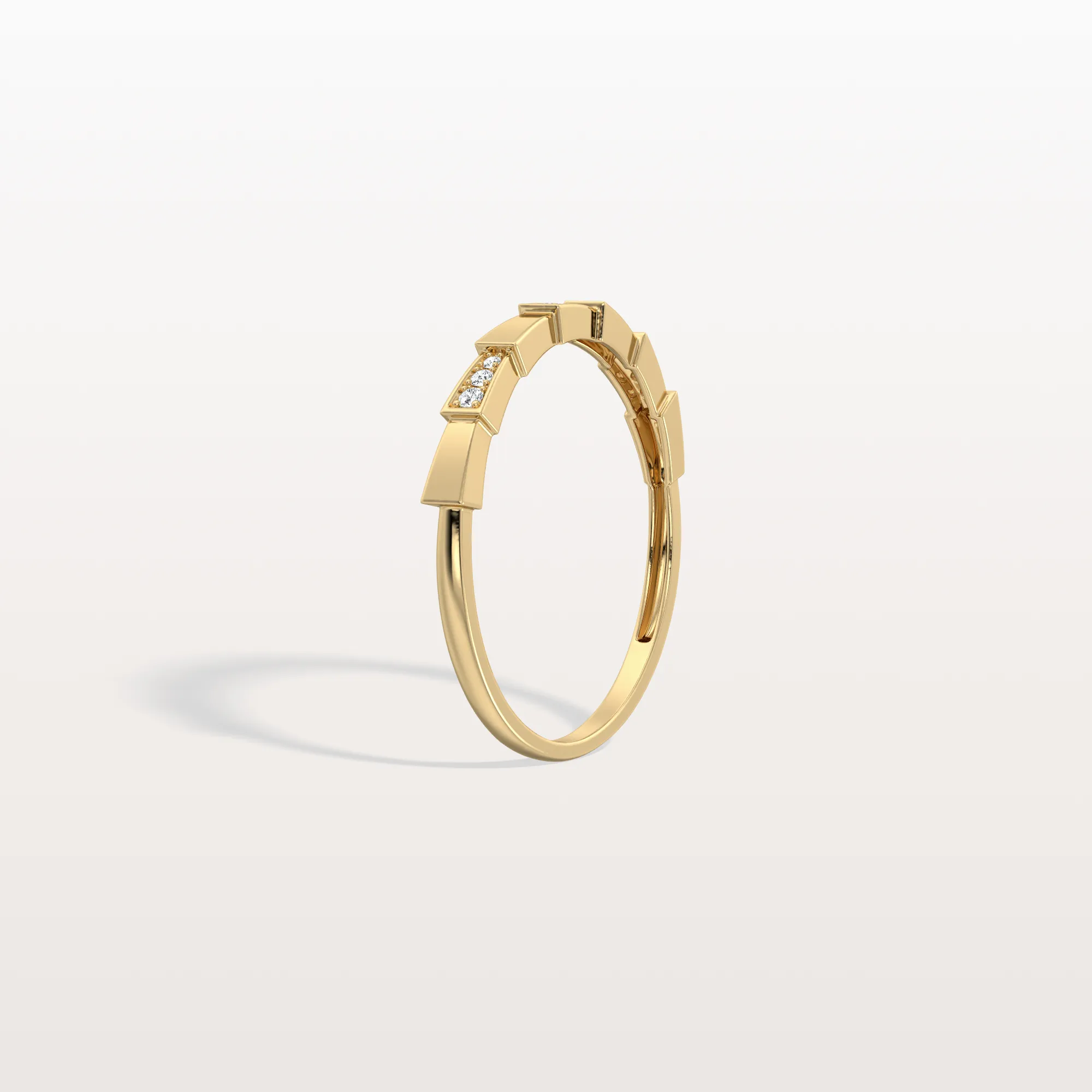 Lab Grown Diamond Stackable Ring in 14K Gold/Platinum-Viper Design - Image 5