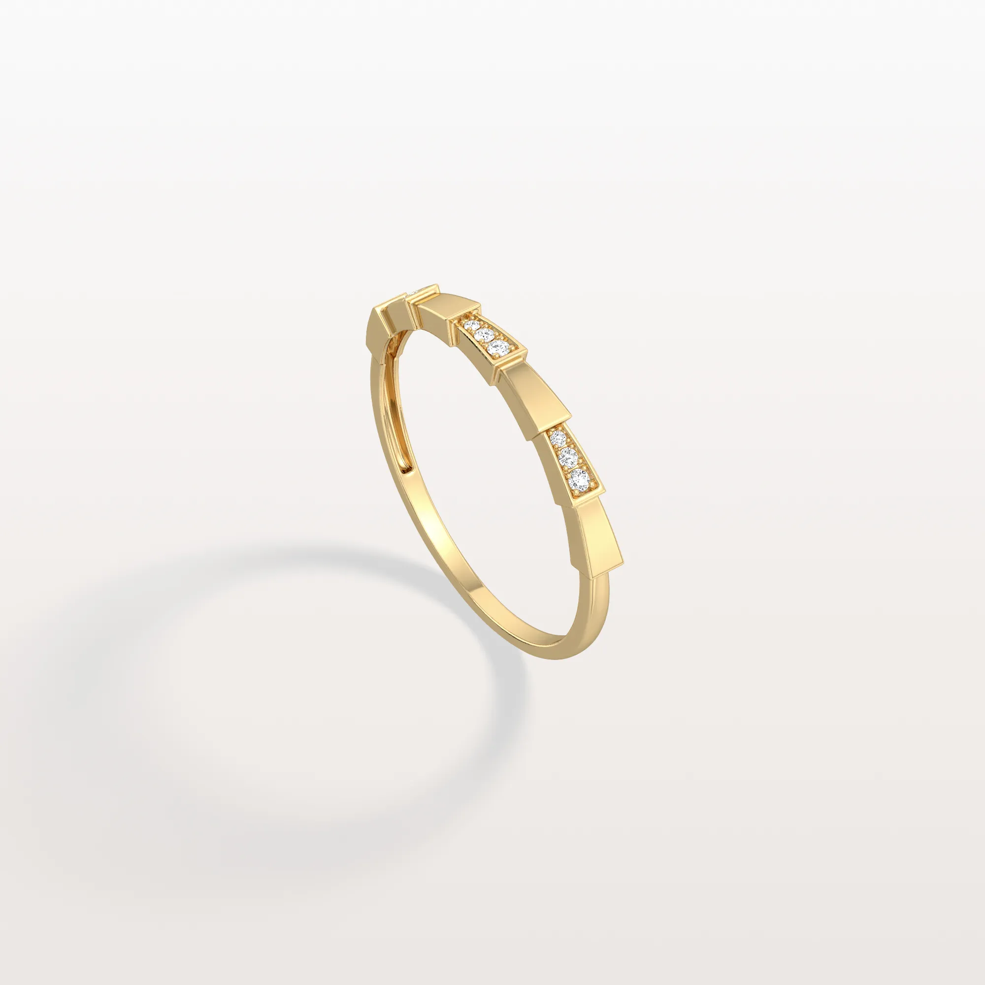 Lab Grown Diamond Stackable Ring in 14K Gold/Platinum-Viper Design - Image 7