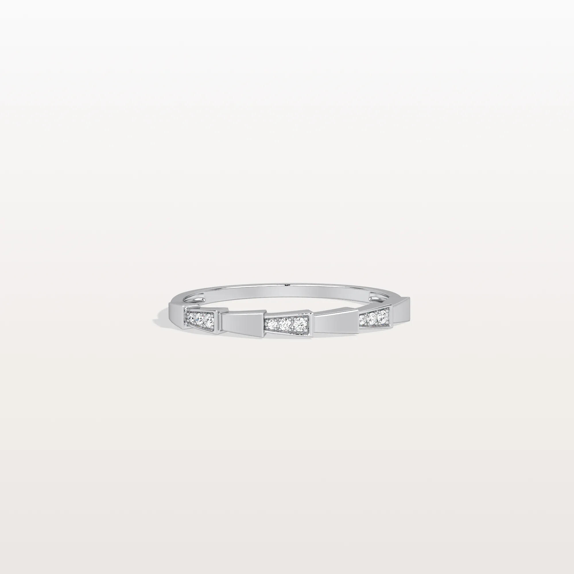 Lab Grown Diamond Stackable Ring in 14K Gold/Platinum-Viper Design - Image 9